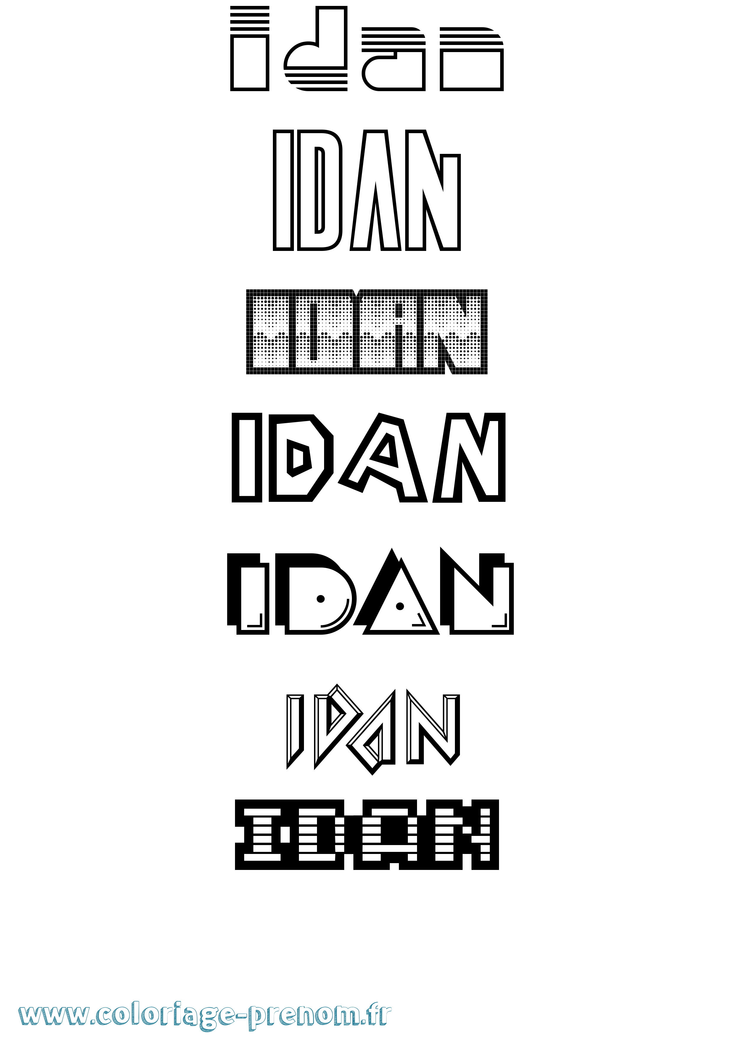 Coloriage Idan Coloriage prénom Idan