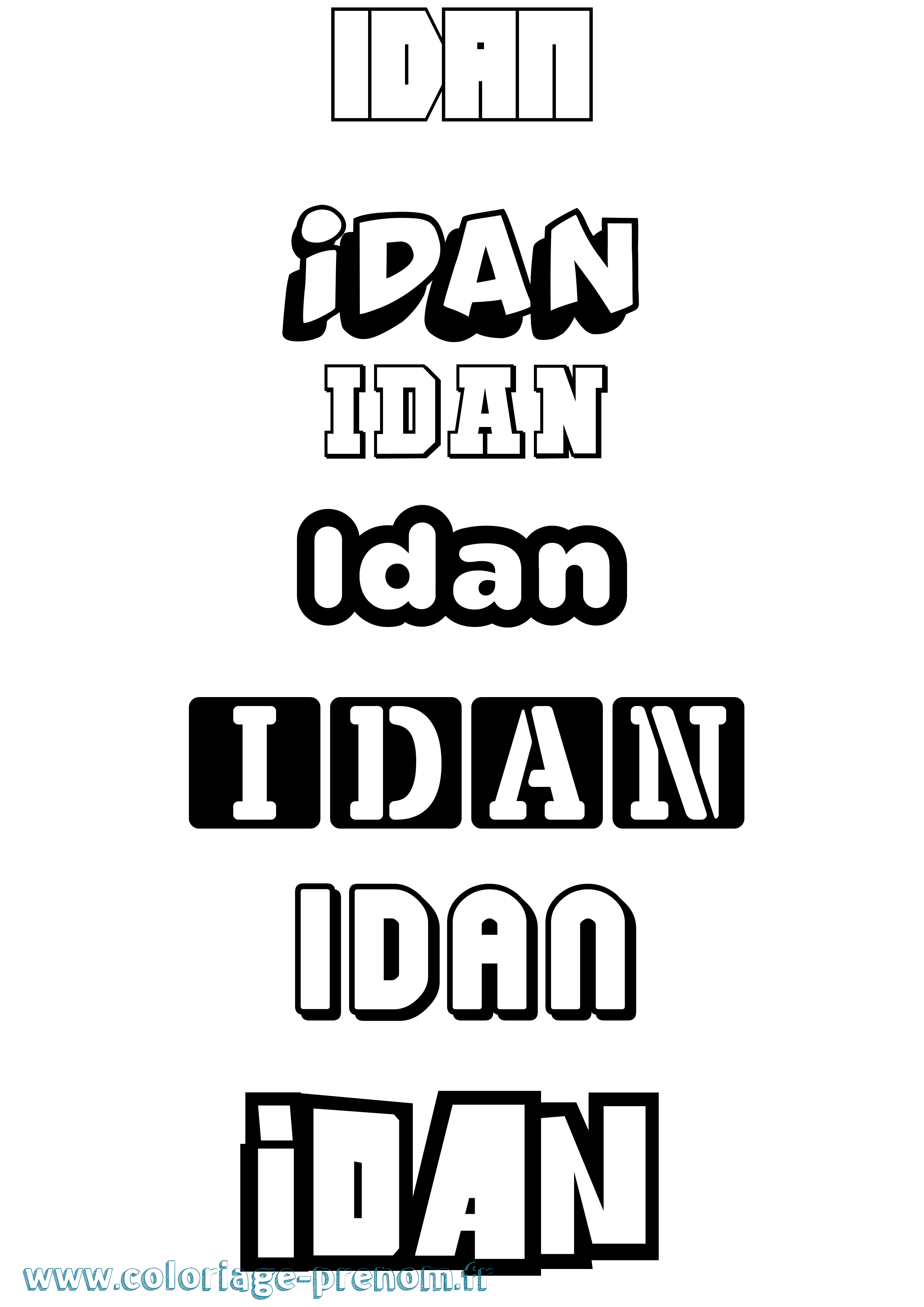Coloriage Idan Coloriage prénom Idan
