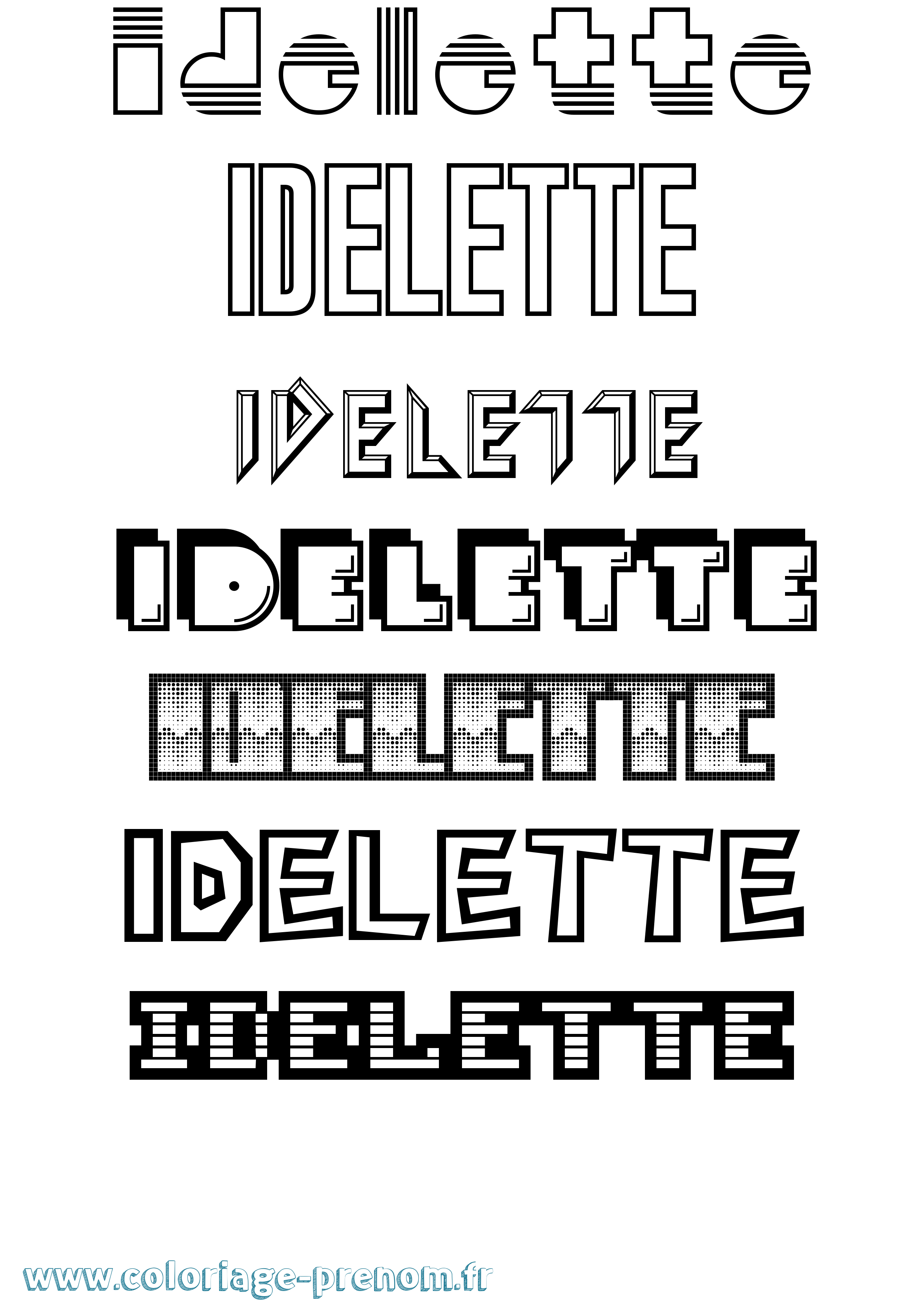 Coloriage Idelette Jeux Vidéos Coloriage prénom Idelette Jeux Vidéos