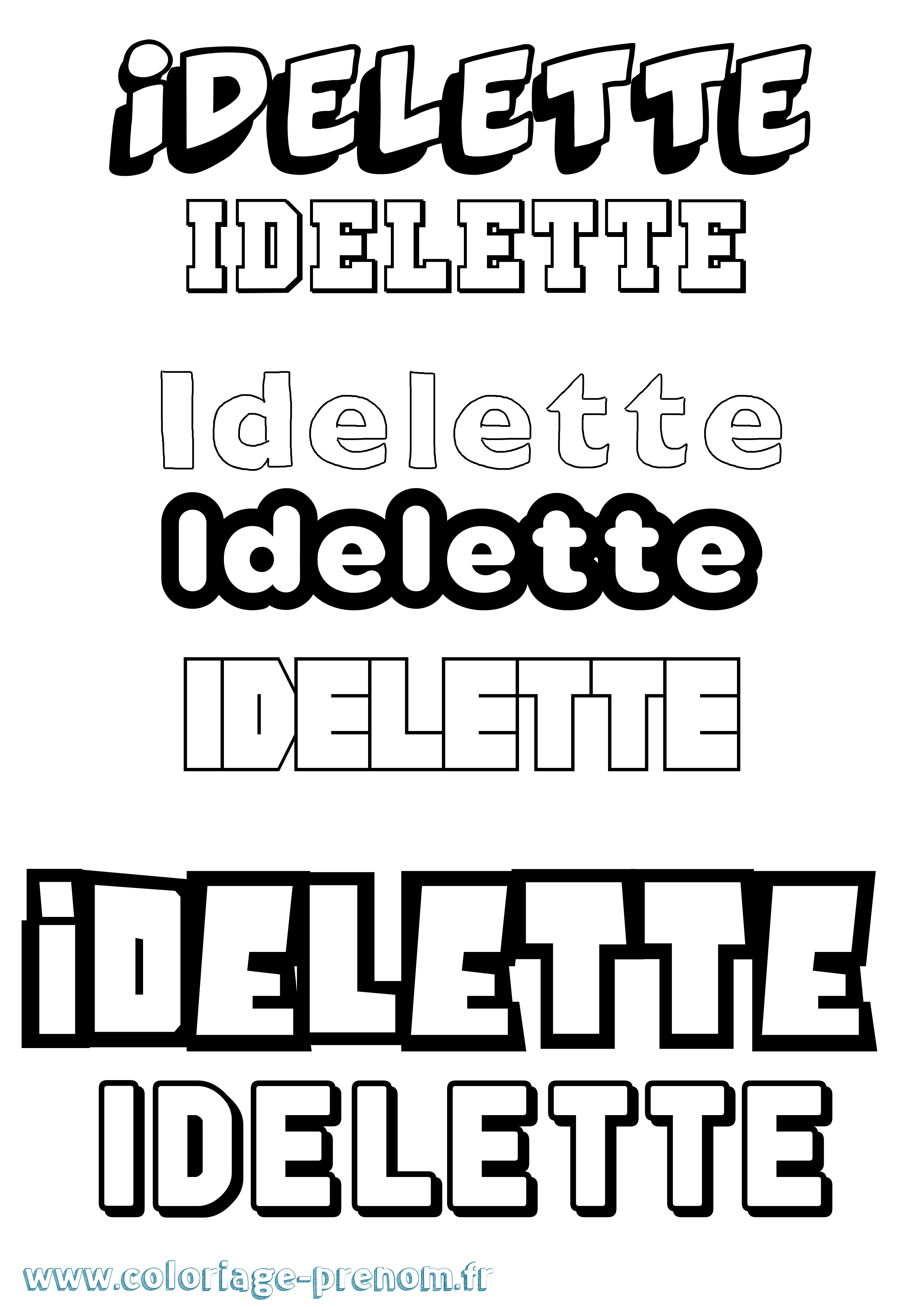 Coloriage Idelette Simple Coloriage prénom Idelette Simple