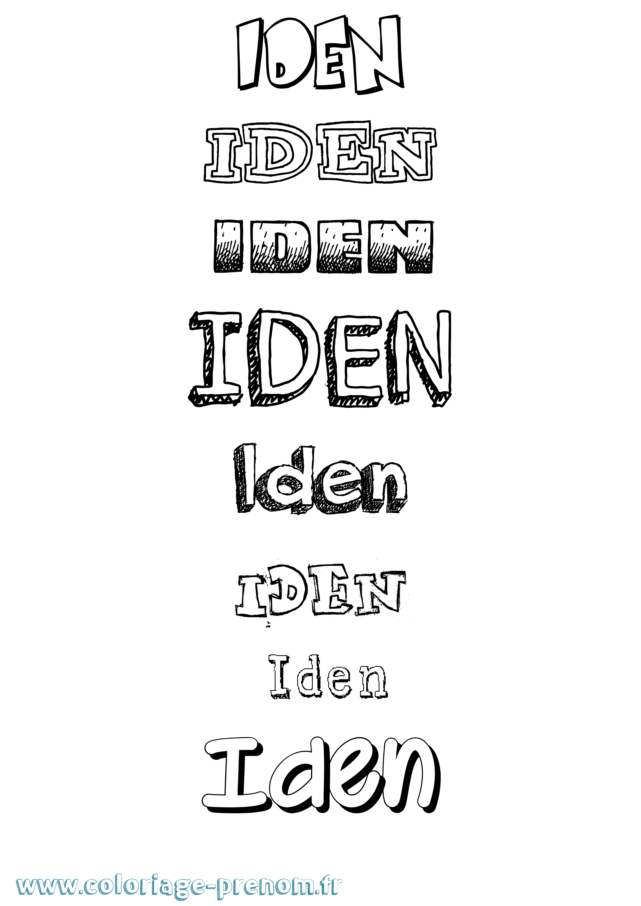 Coloriage Iden Dessiné Coloriage prénom Iden Dessiné