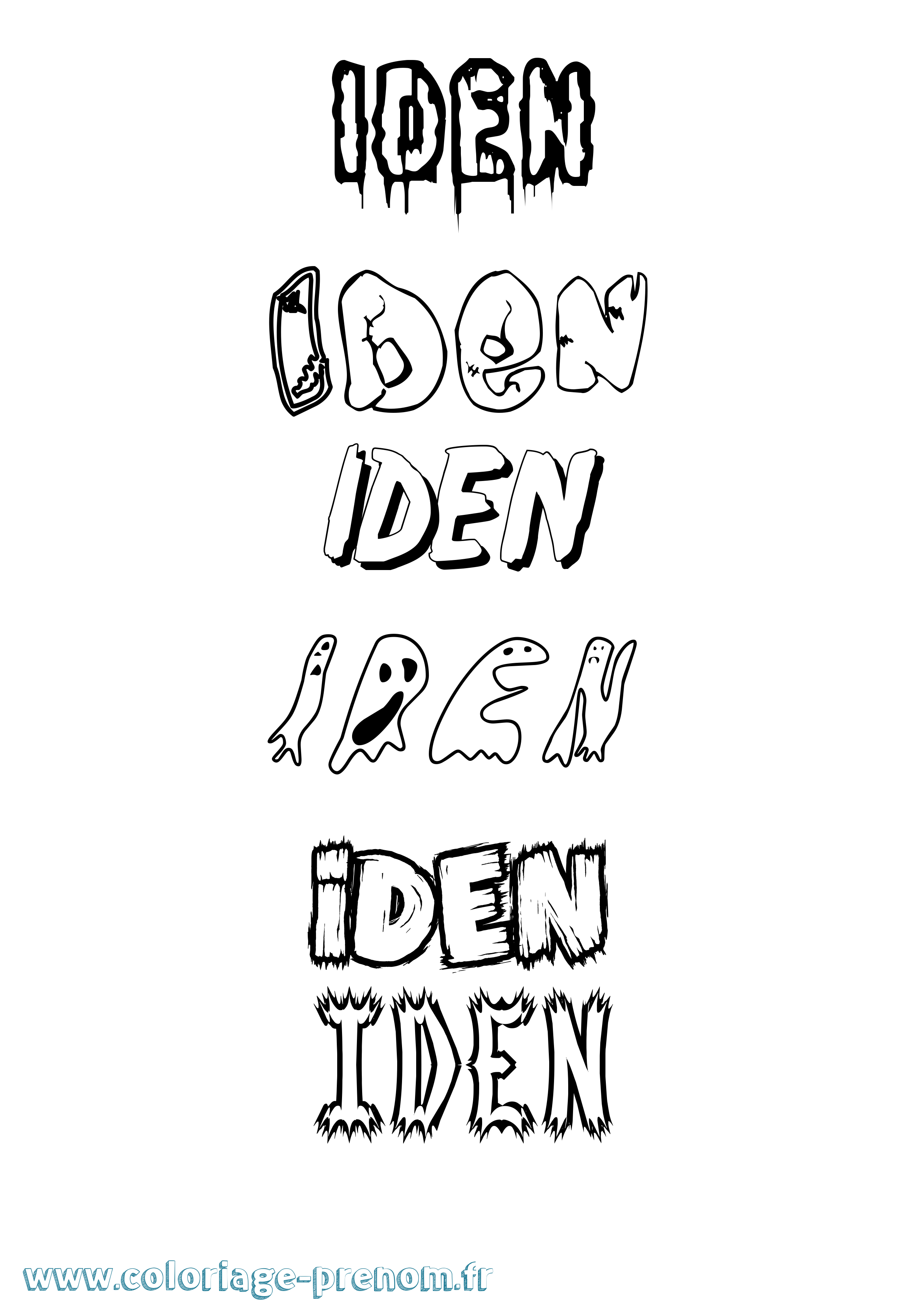 Coloriage Iden Frisson Coloriage prénom Iden Frisson