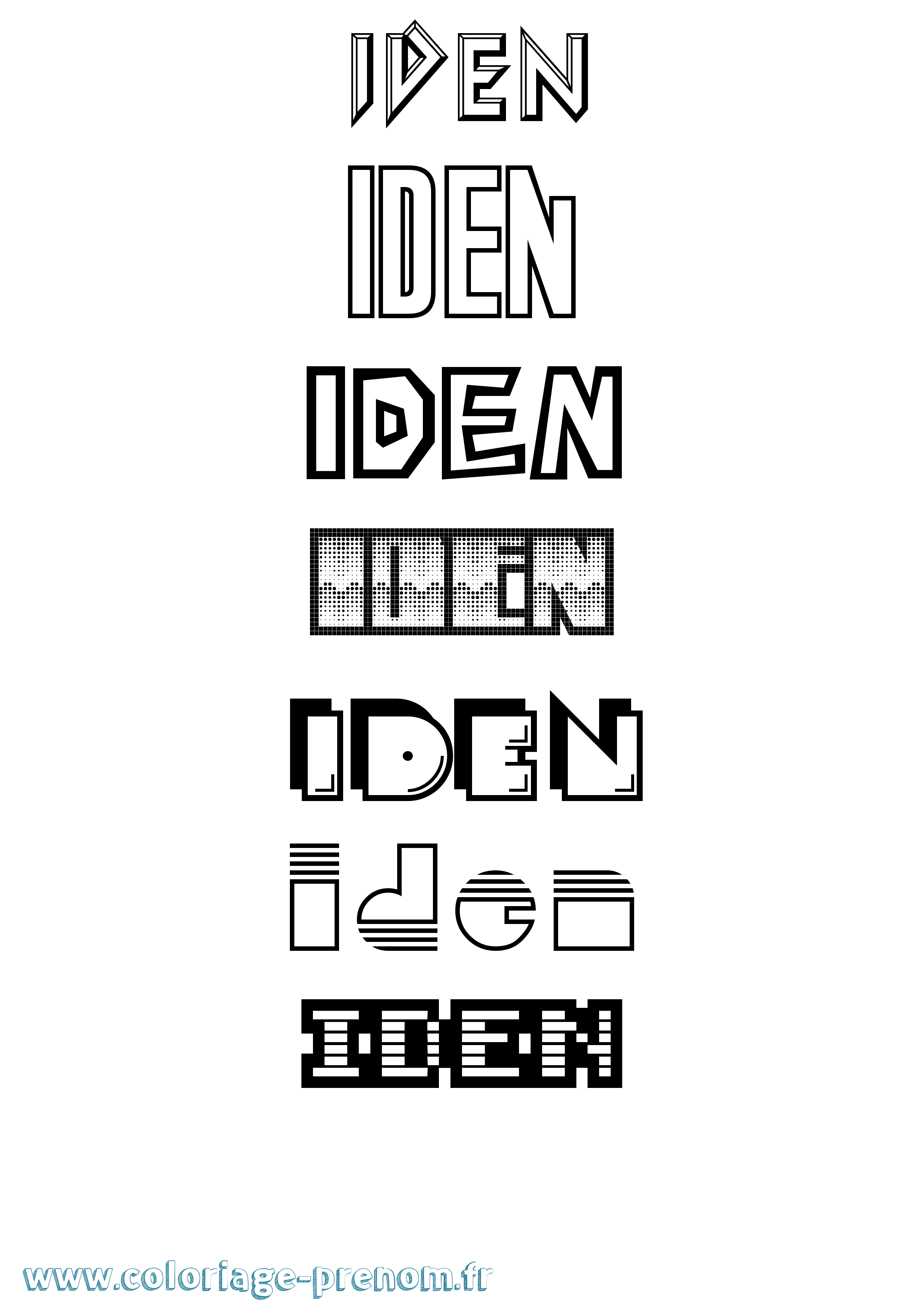 Coloriage Iden Jeux Vidéos Coloriage prénom Iden Jeux Vidéos