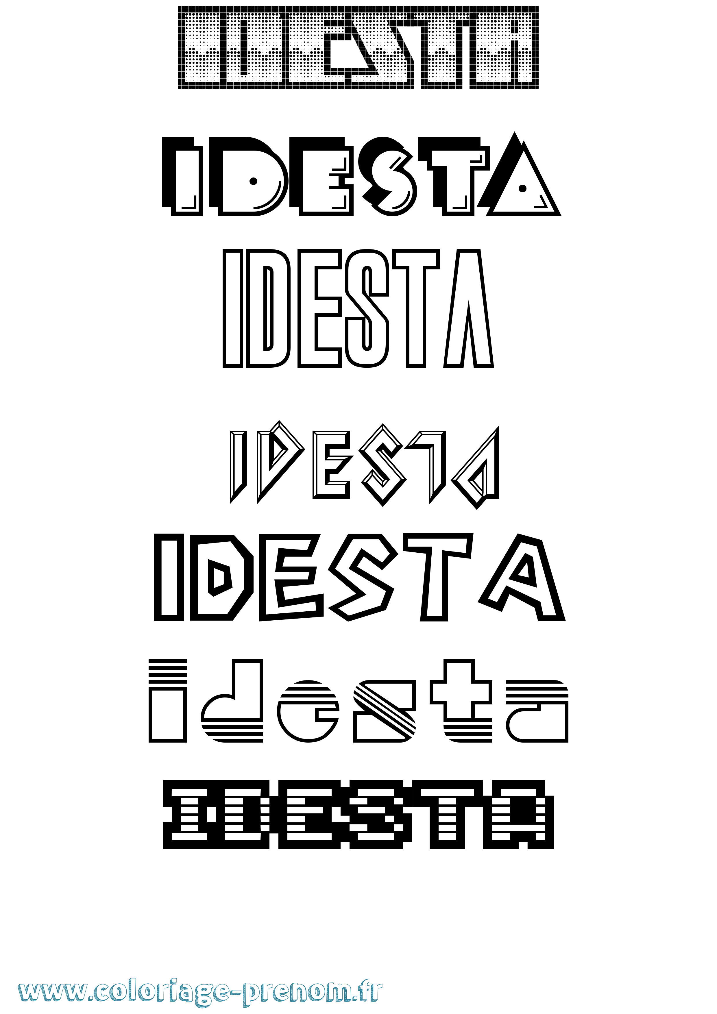 Coloriage Idesta Jeux Vidéos Coloriage prénom Idesta Jeux Vidéos