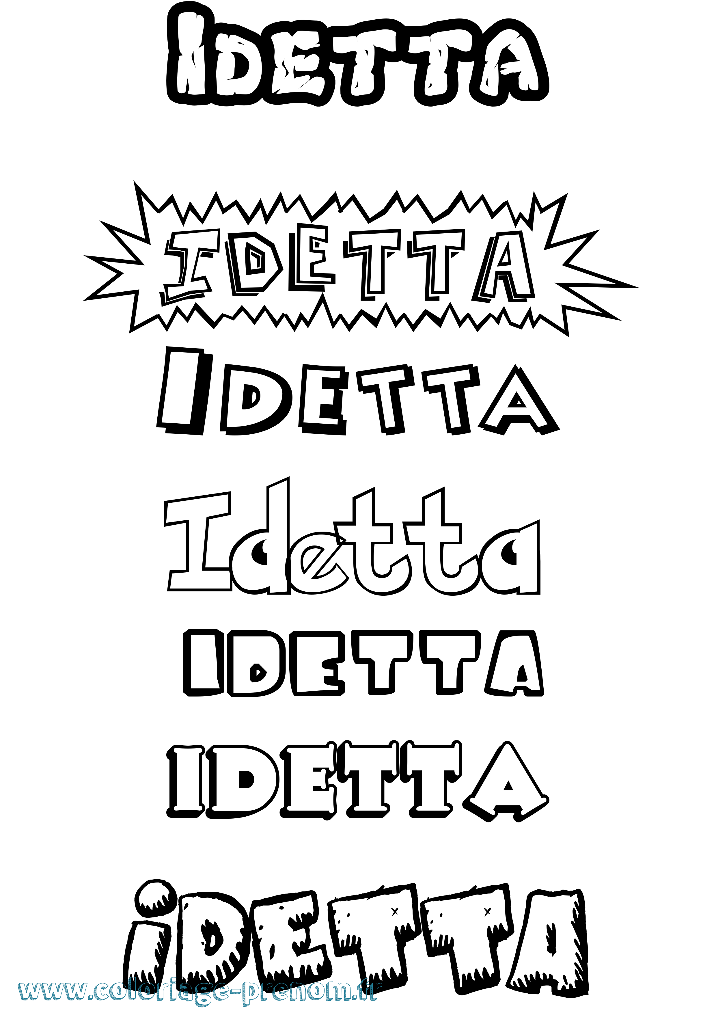 Coloriage Idetta Dessin Animé Coloriage prénom Idetta Dessin Animé