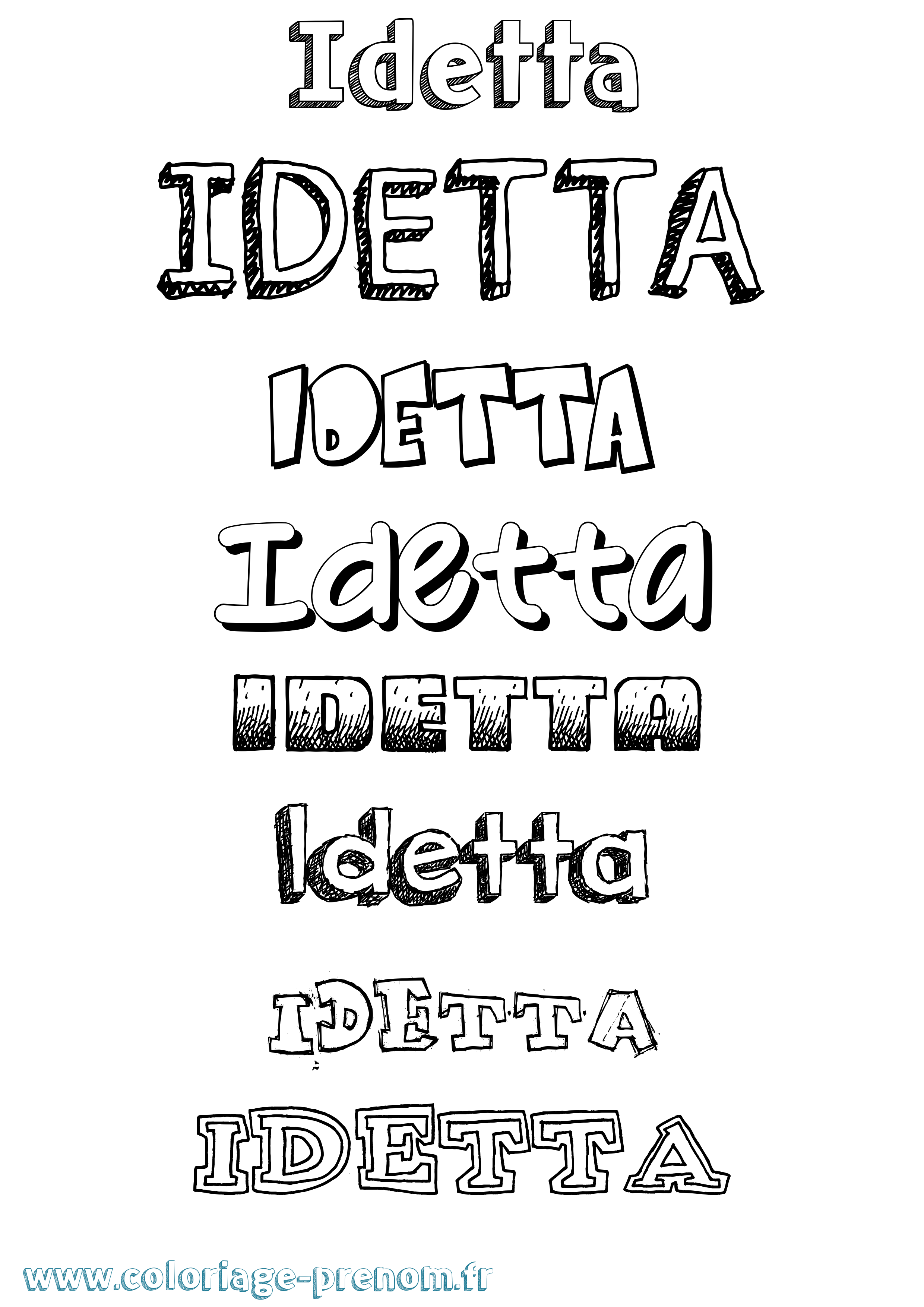 Coloriage Idetta Dessiné Coloriage prénom Idetta Dessiné