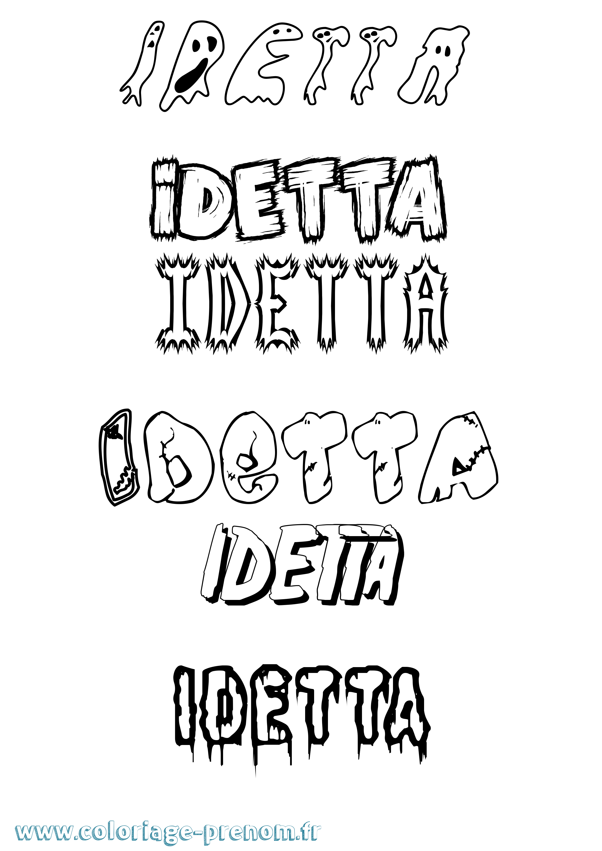 Coloriage Idetta Frisson Coloriage prénom Idetta Frisson