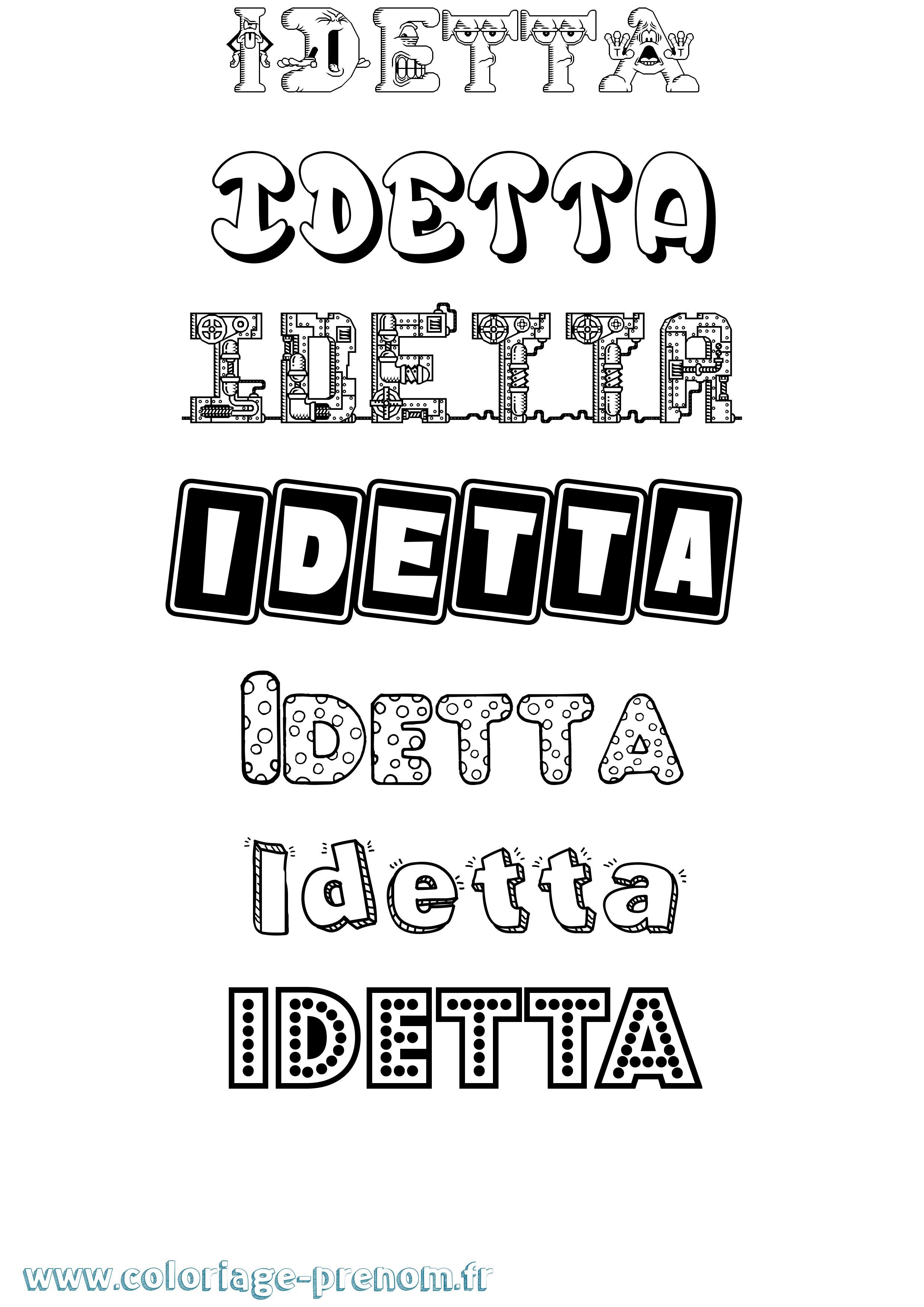 Coloriage Idetta Fun Coloriage prénom Idetta Fun