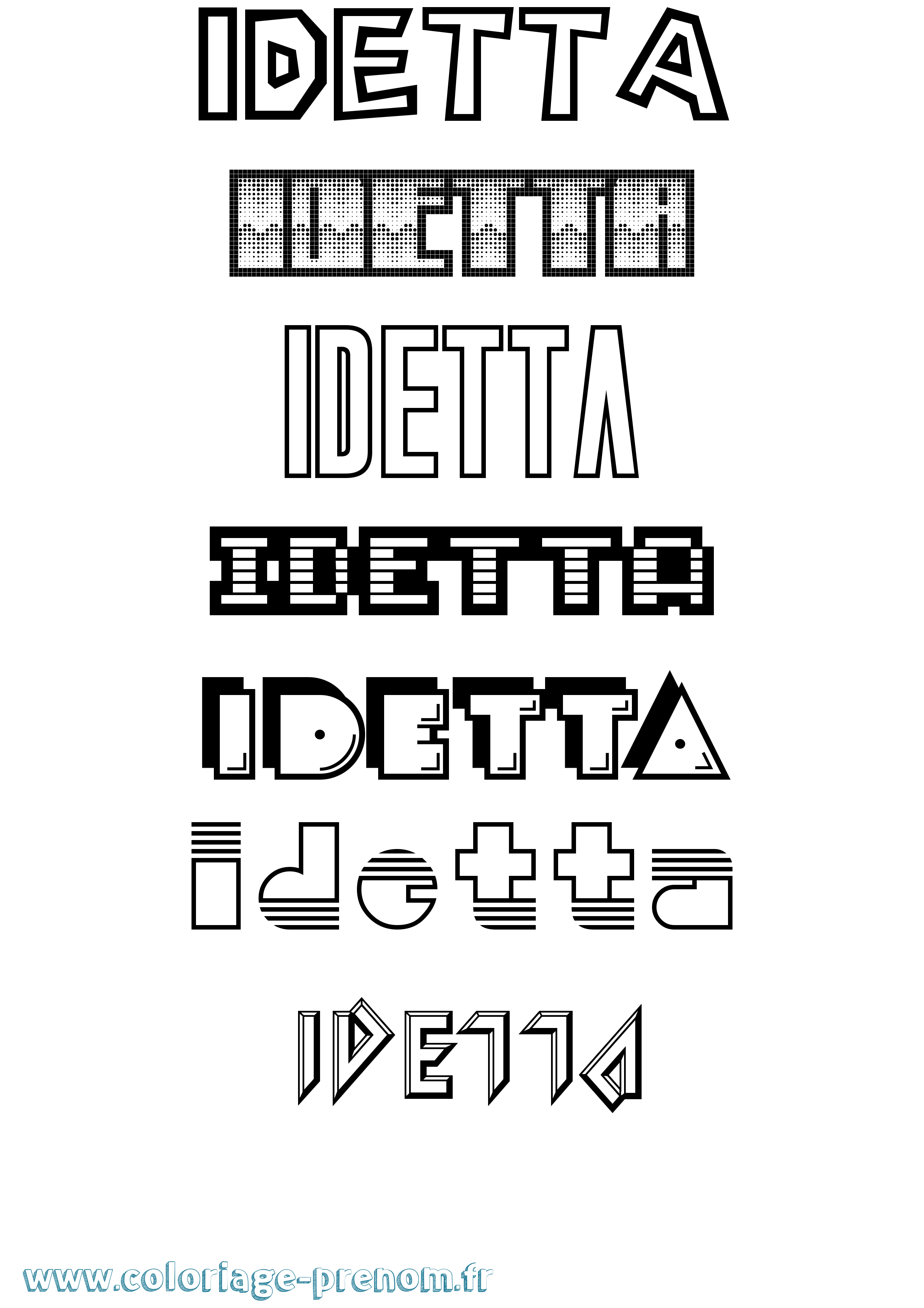 Coloriage Idetta Jeux Vidéos Coloriage prénom Idetta Jeux Vidéos