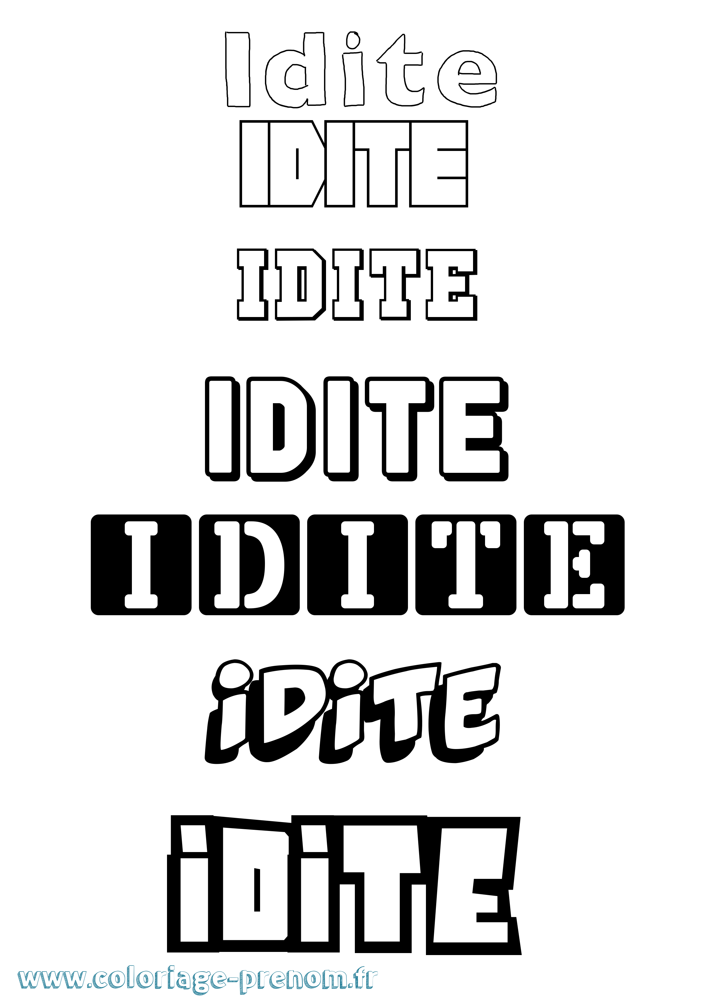 Coloriage Idite Simple Coloriage prénom Idite Simple
