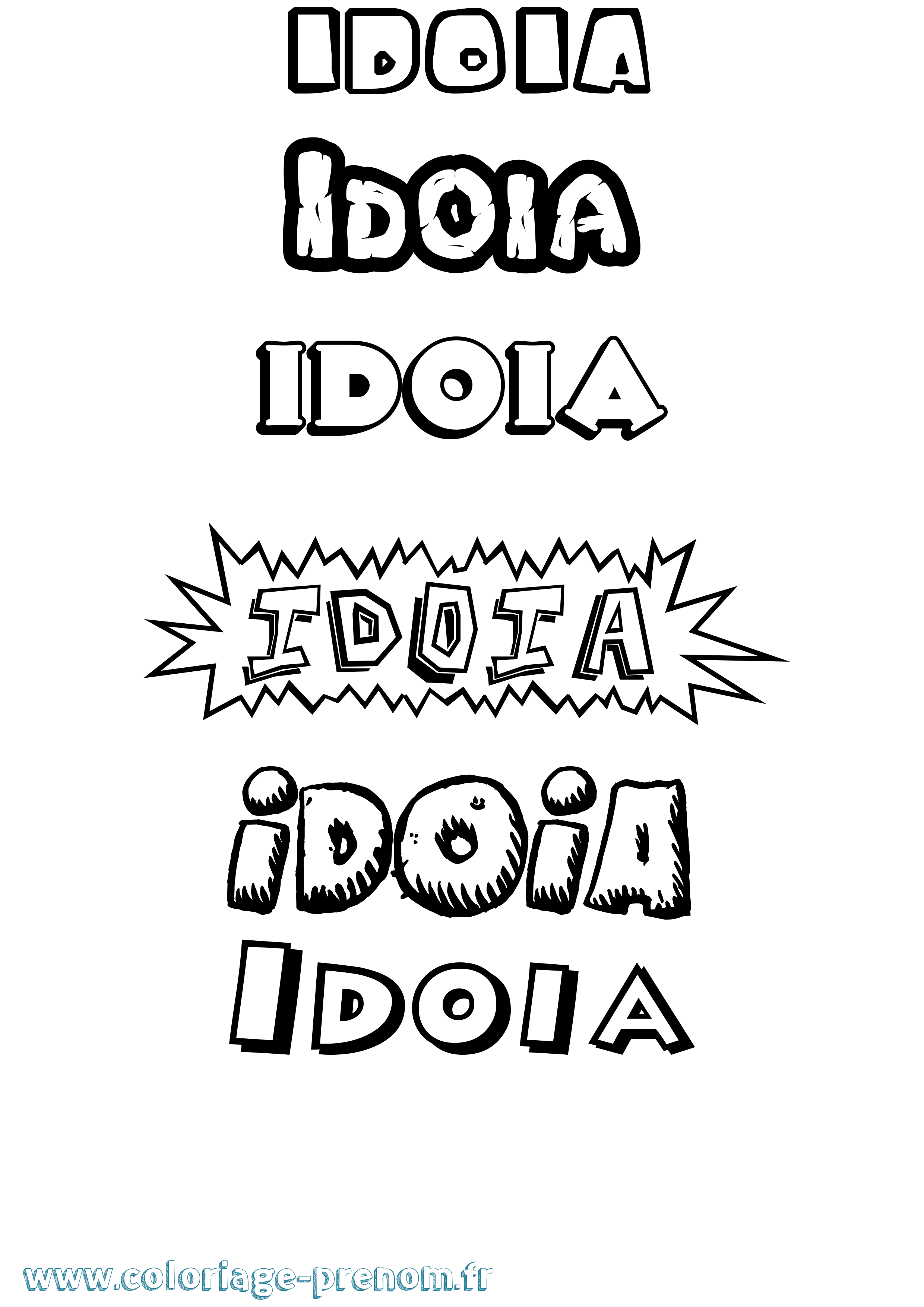 Coloriage Idoia Dessin Animé Coloriage prénom Idoia Dessin Animé