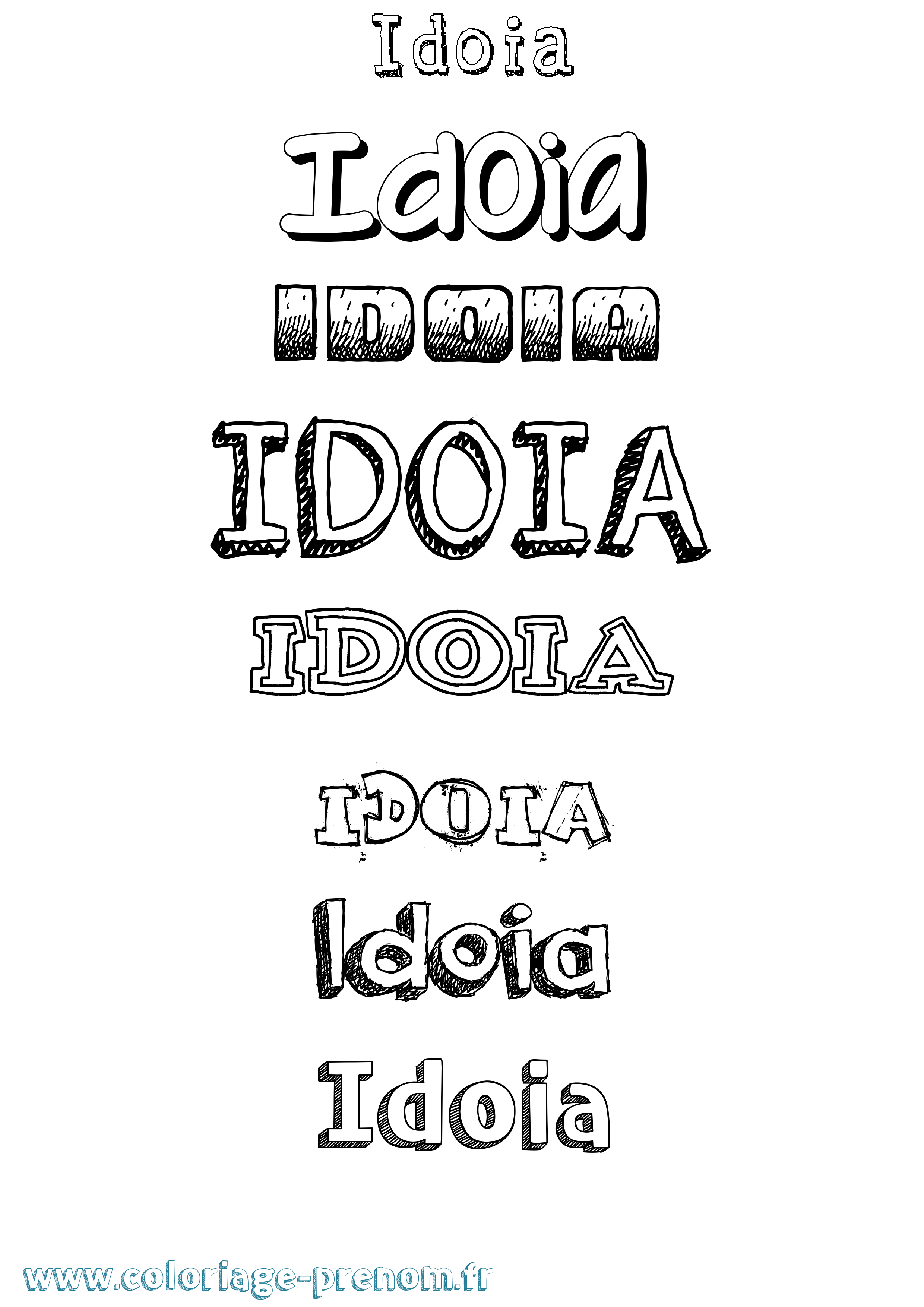 Coloriage Idoia Dessiné Coloriage prénom Idoia Dessiné