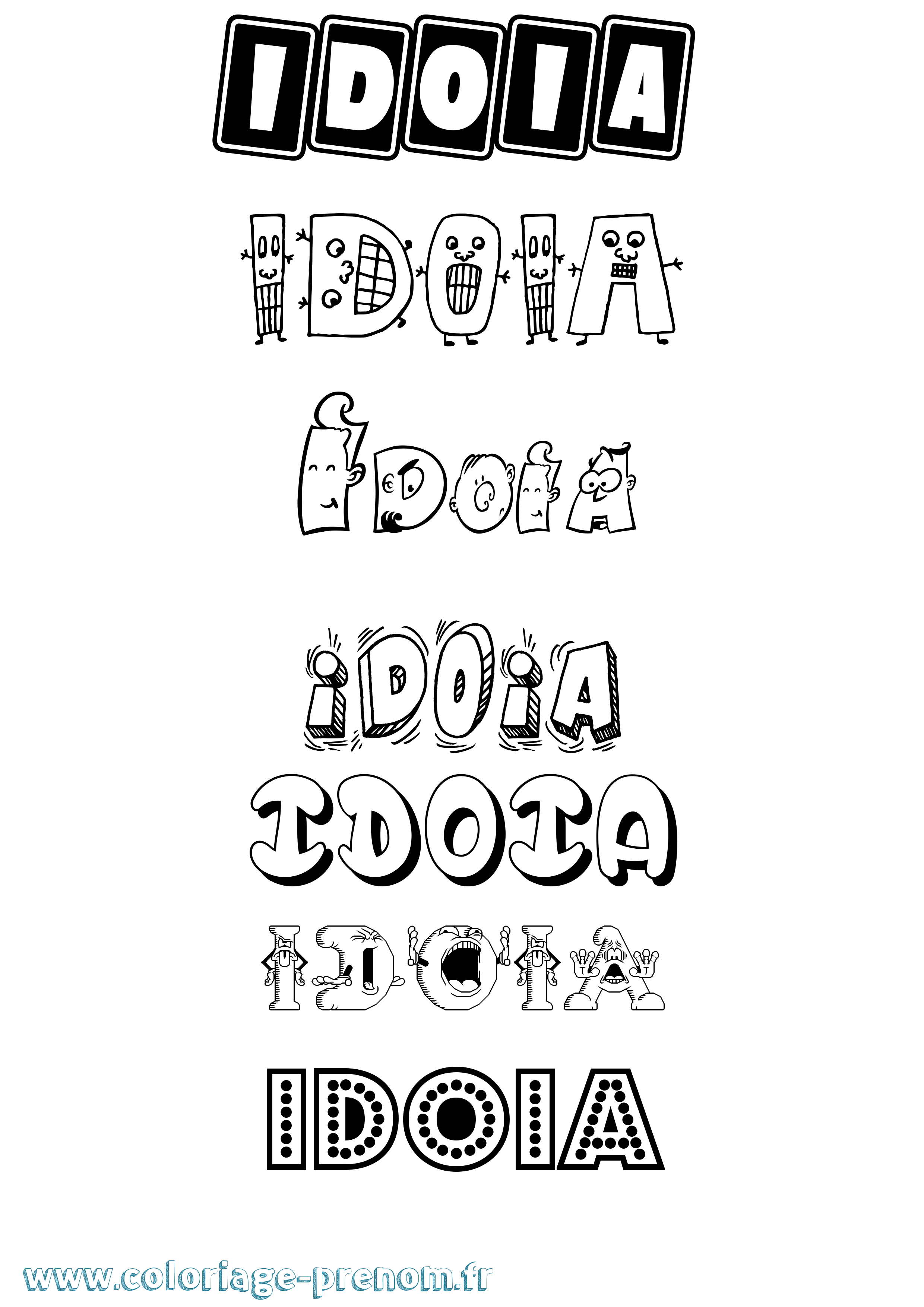 Coloriage Idoia Fun Coloriage prénom Idoia Fun