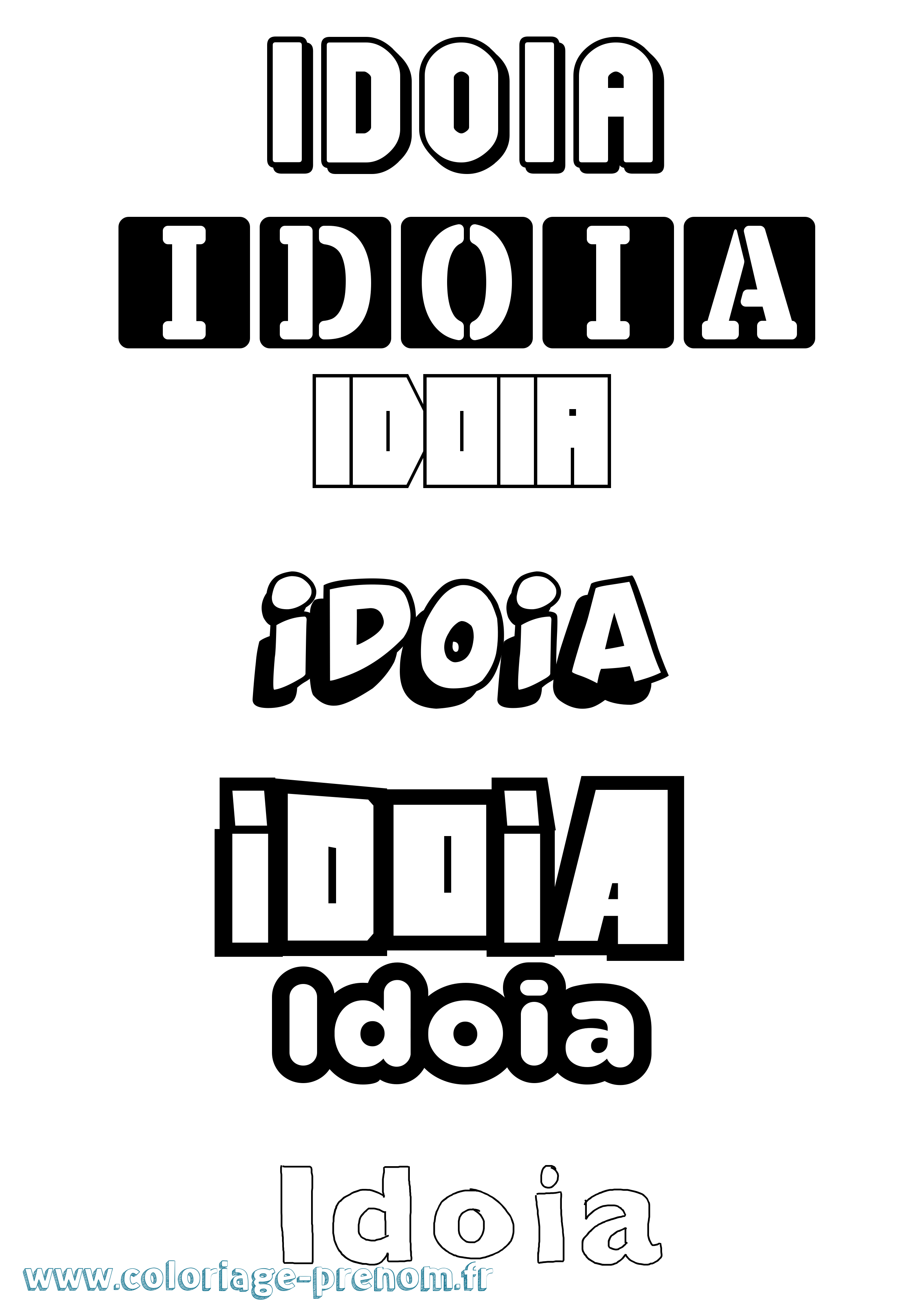 Coloriage Idoia Simple Coloriage prénom Idoia Simple