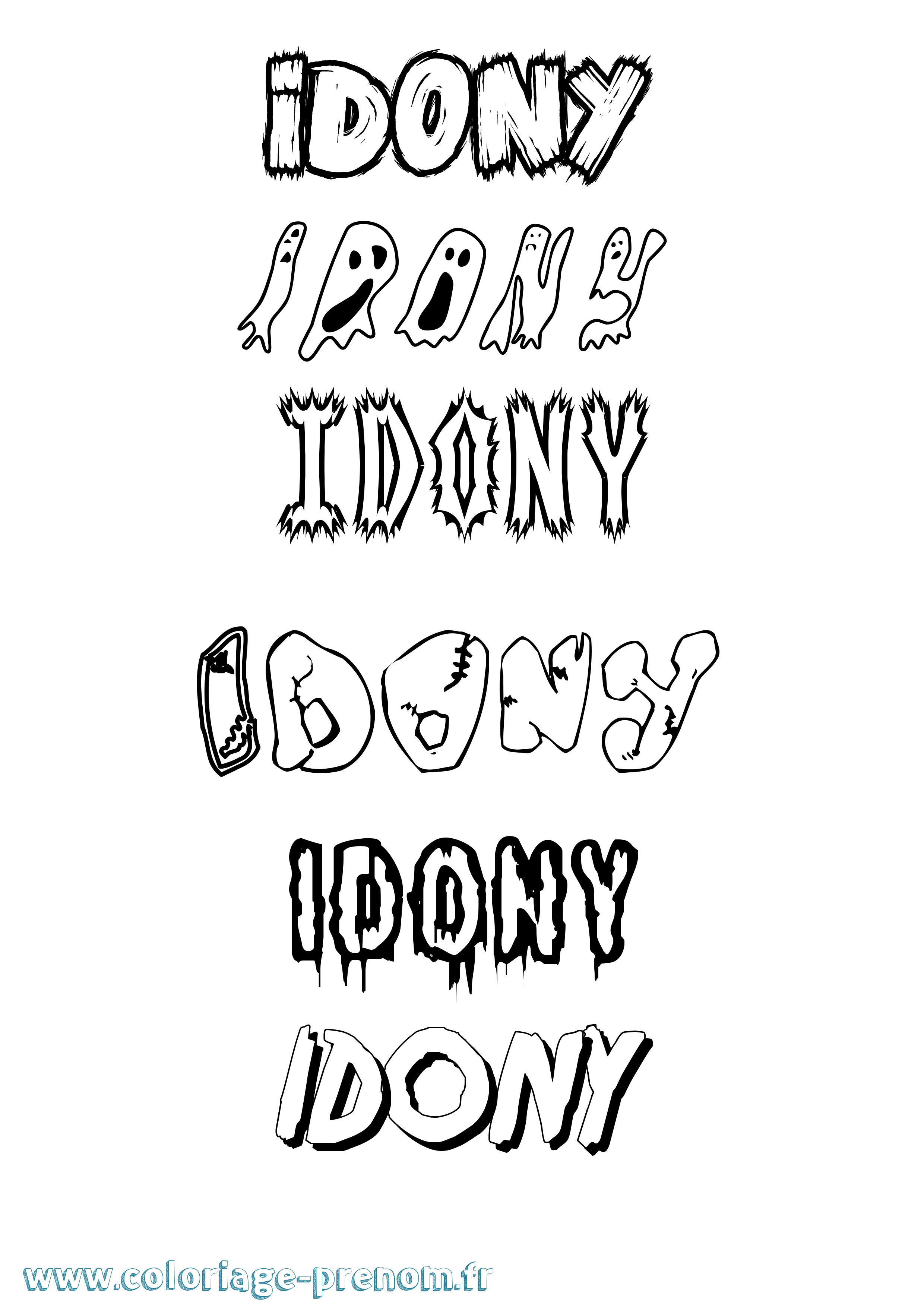 Coloriage Idony Frisson Coloriage prénom Idony Frisson