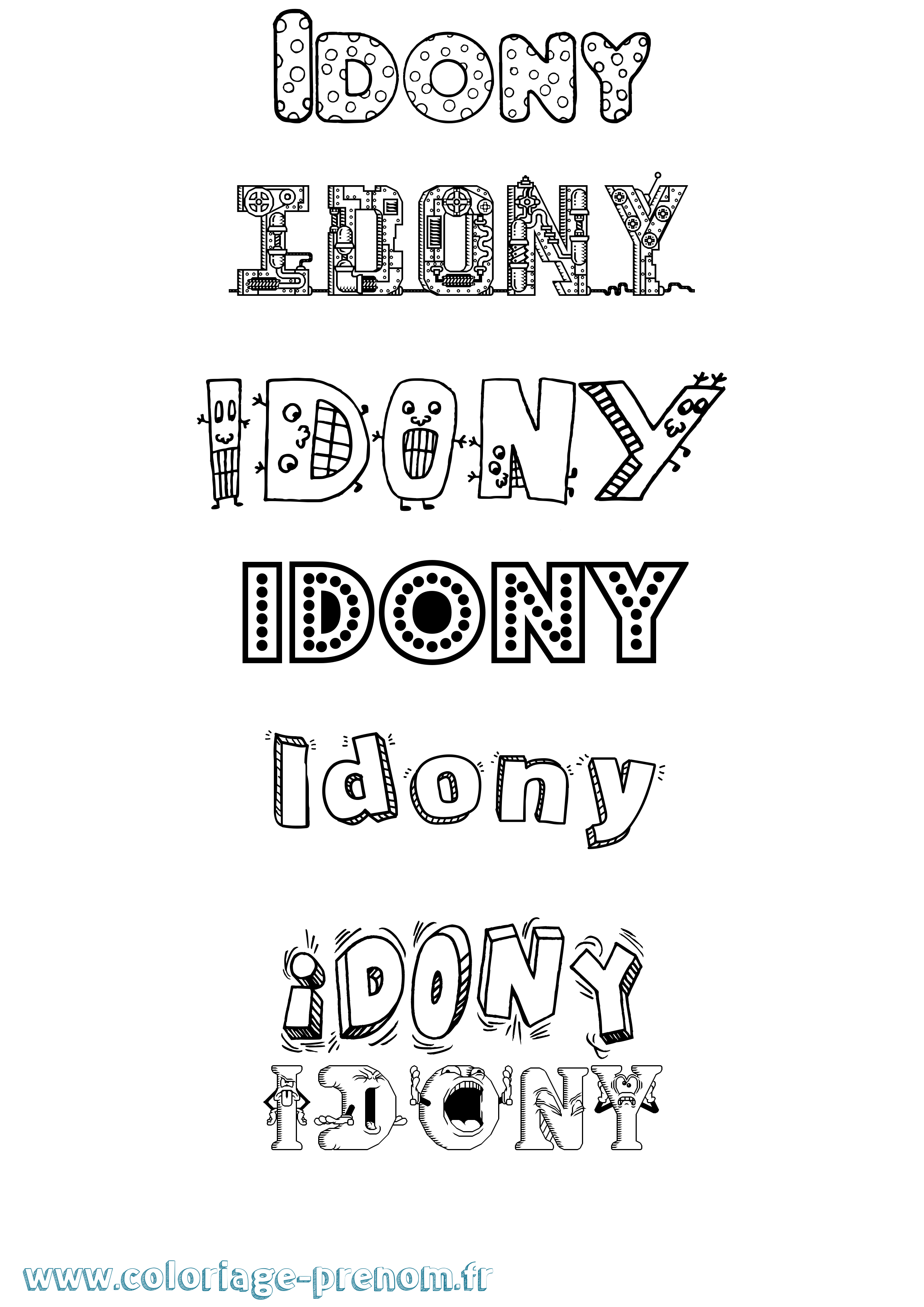 Coloriage Idony Fun Coloriage prénom Idony Fun