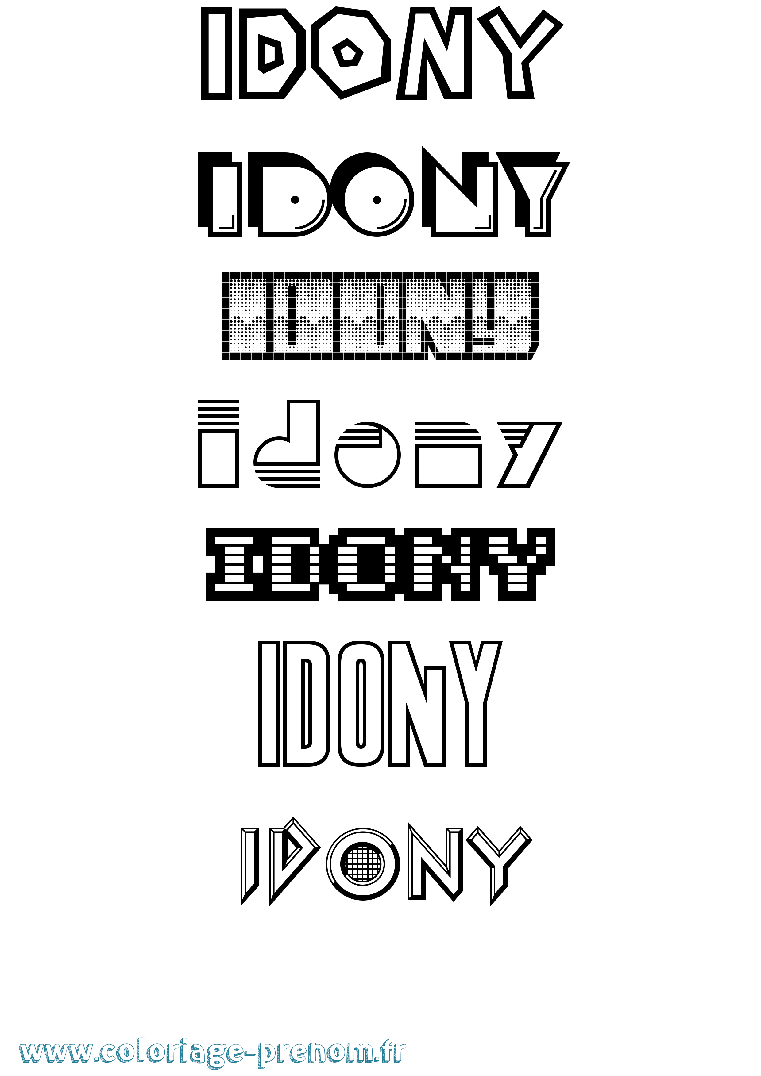 Coloriage Idony Jeux Vidéos Coloriage prénom Idony Jeux Vidéos