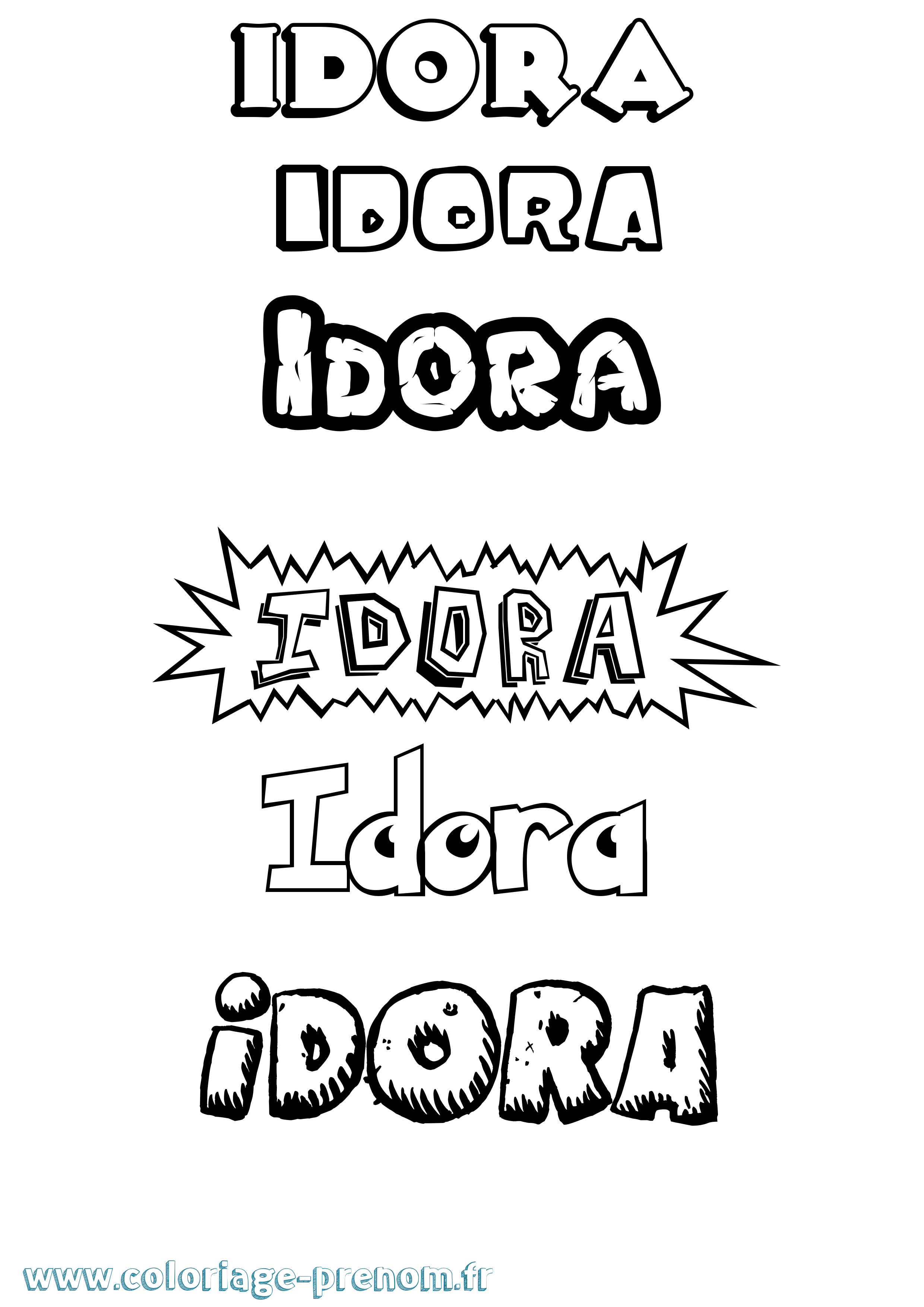 Coloriage Idora Dessin Animé Coloriage prénom Idora Dessin Animé