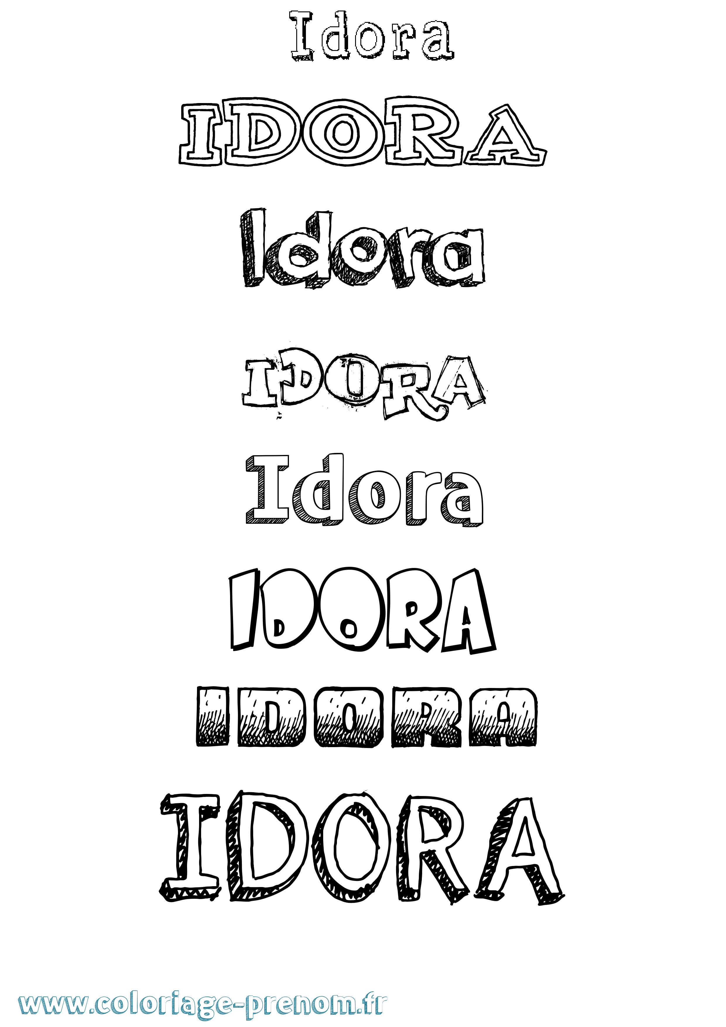 Coloriage Idora Dessiné Coloriage prénom Idora Dessiné
