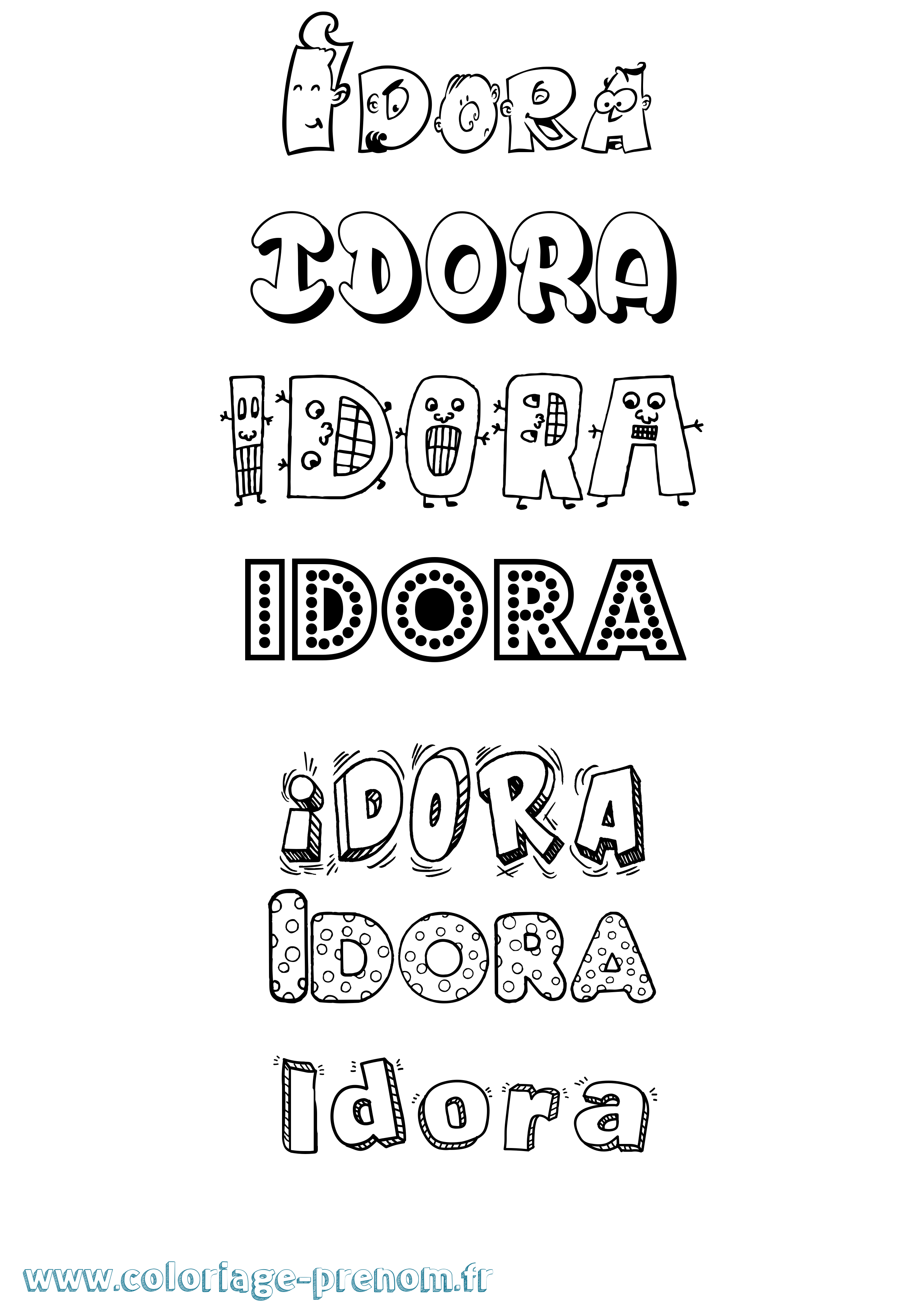 Coloriage Idora Fun Coloriage prénom Idora Fun