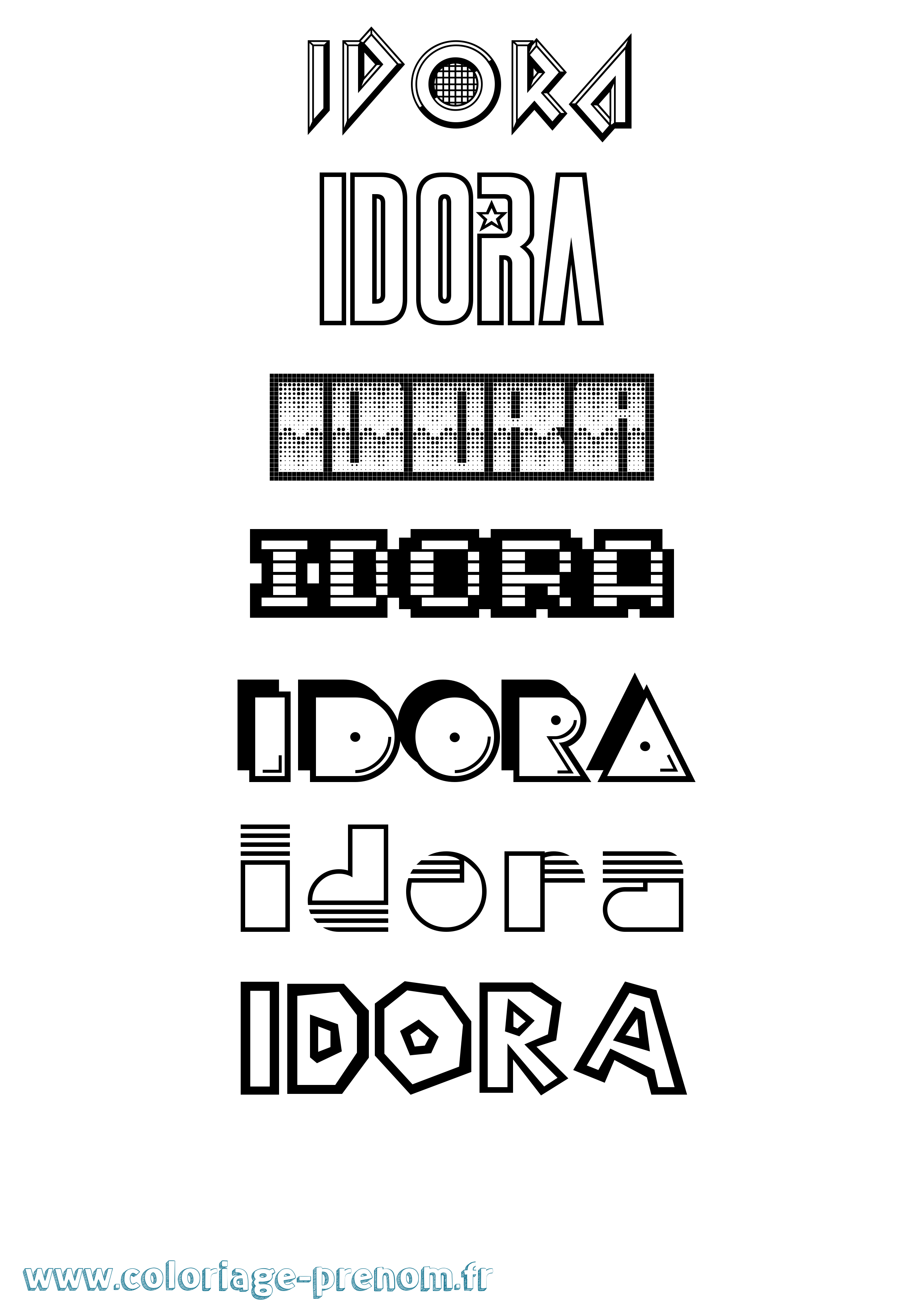 Coloriage Idora Jeux Vidéos Coloriage prénom Idora Jeux Vidéos