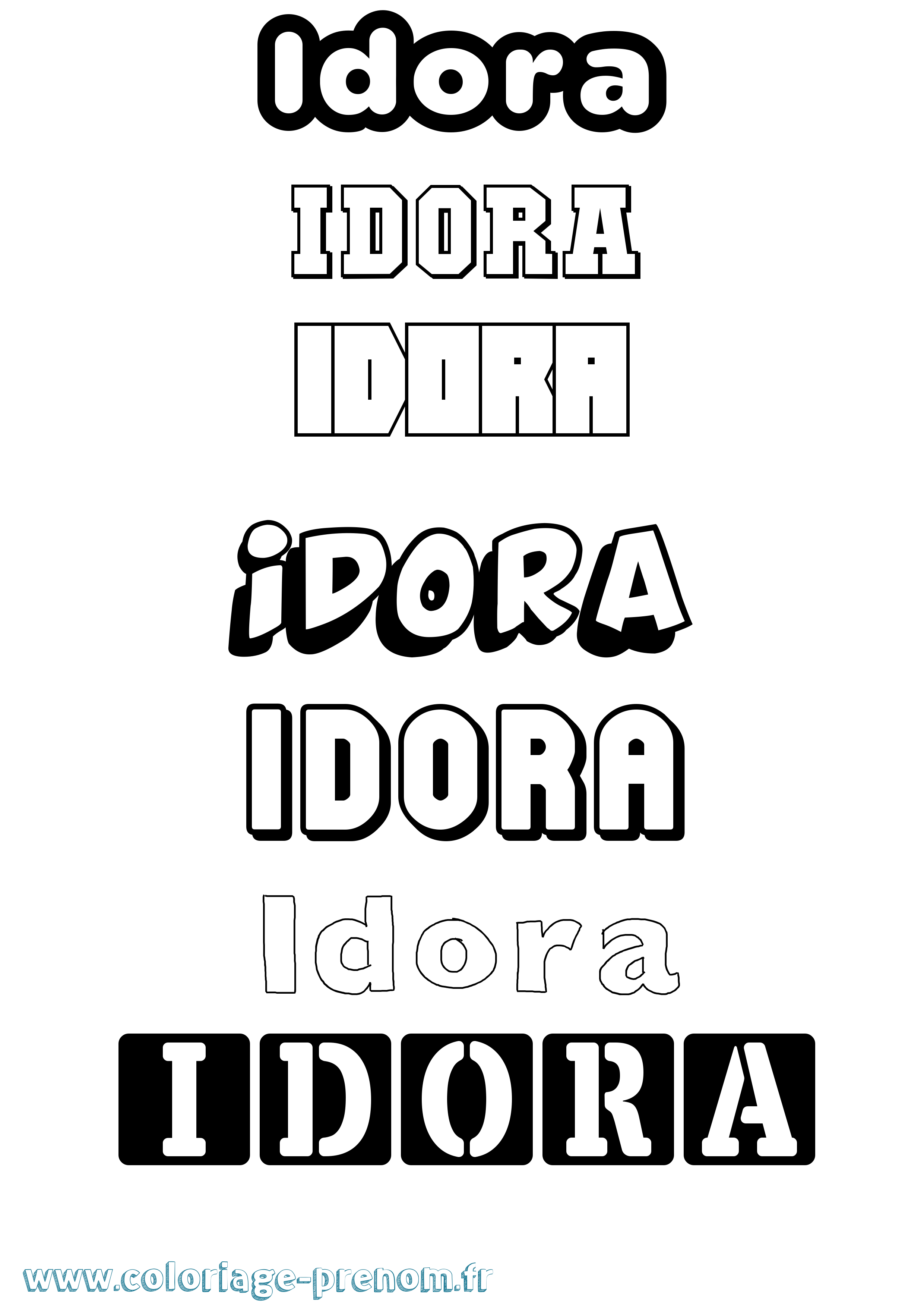 Coloriage Idora Simple Coloriage prénom Idora Simple
