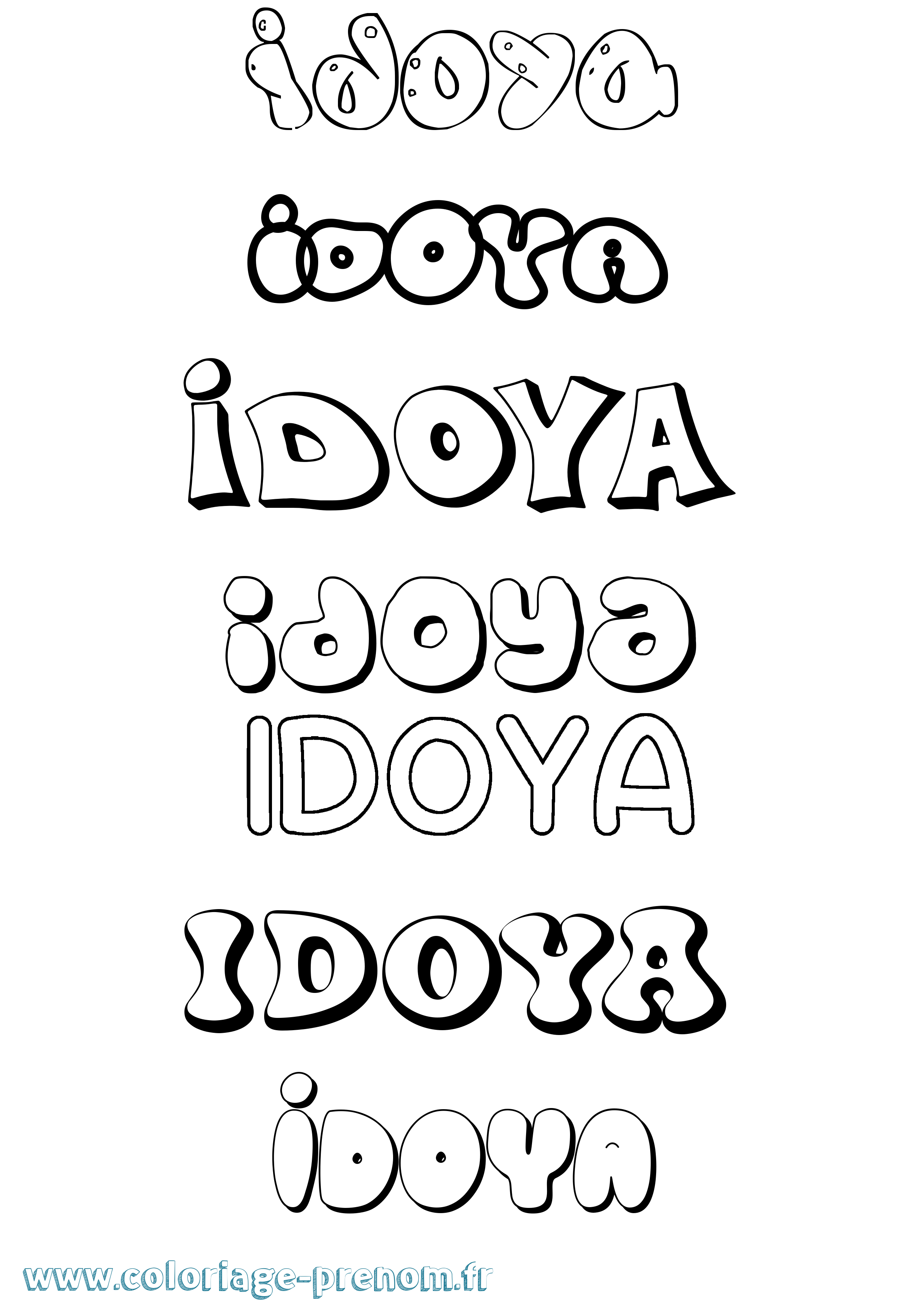 Coloriage Idoya Bubble Coloriage prénom Idoya Bubble