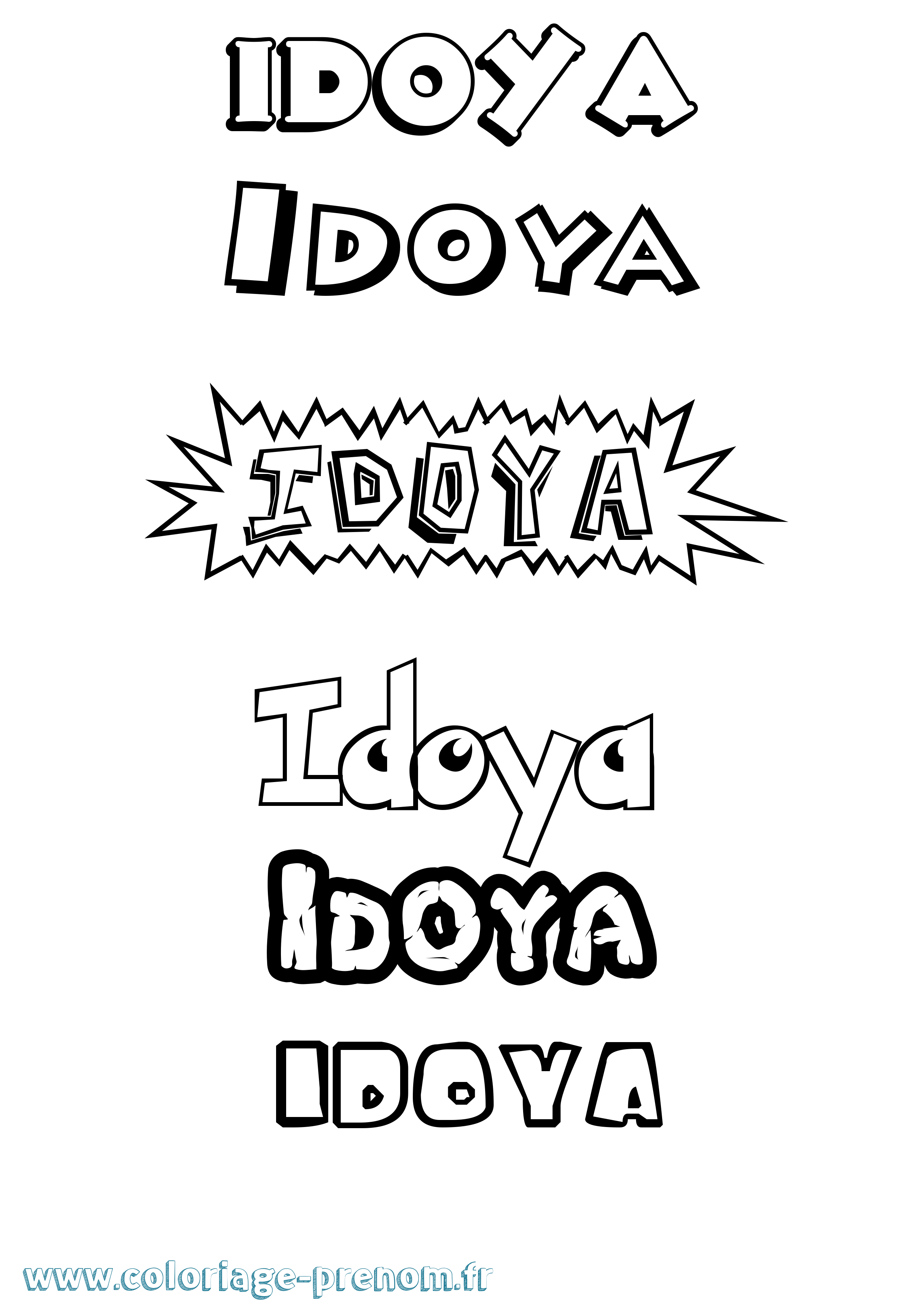 Coloriage Idoya Dessin Animé Coloriage prénom Idoya Dessin Animé