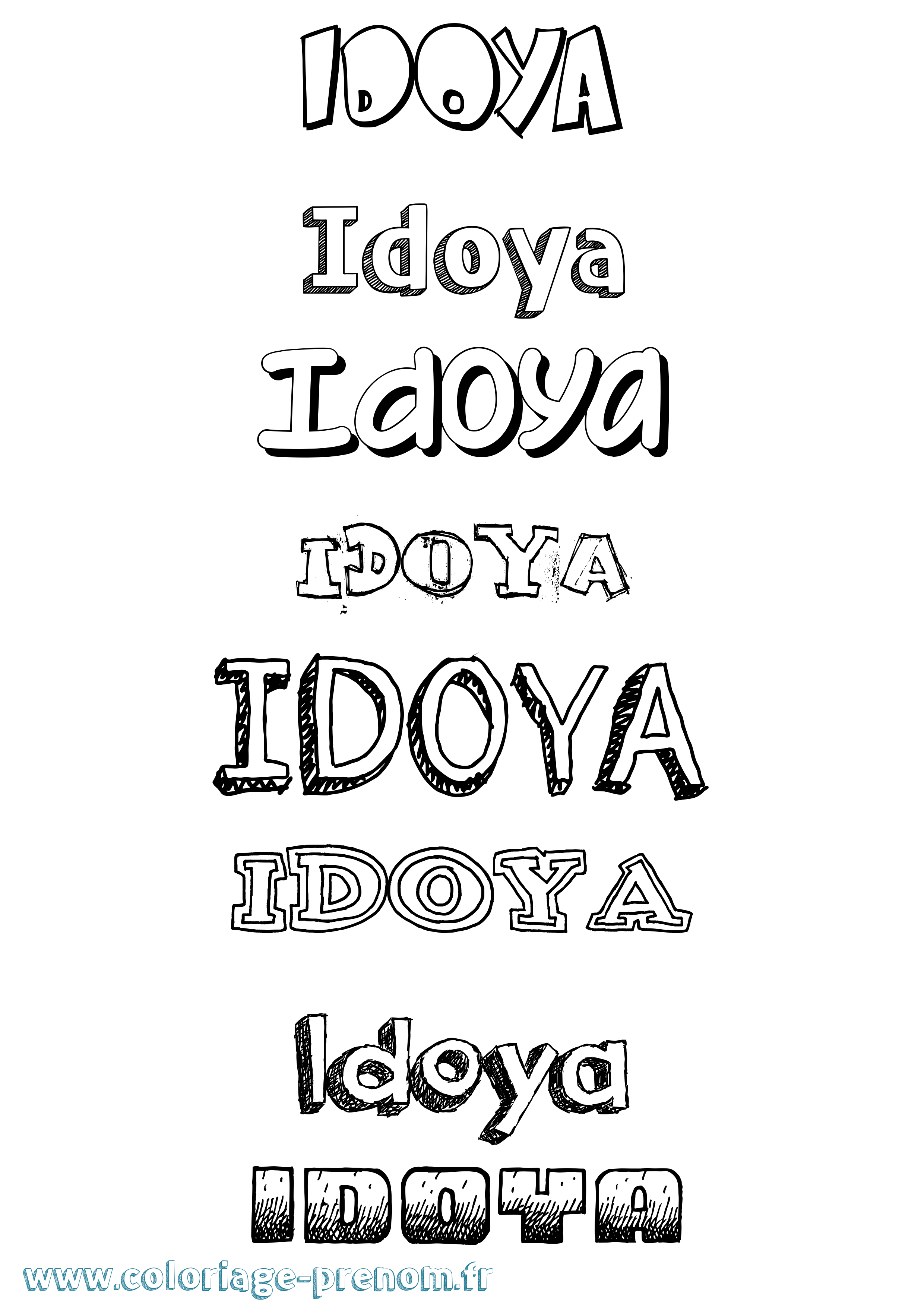 Coloriage Idoya Dessiné Coloriage prénom Idoya Dessiné
