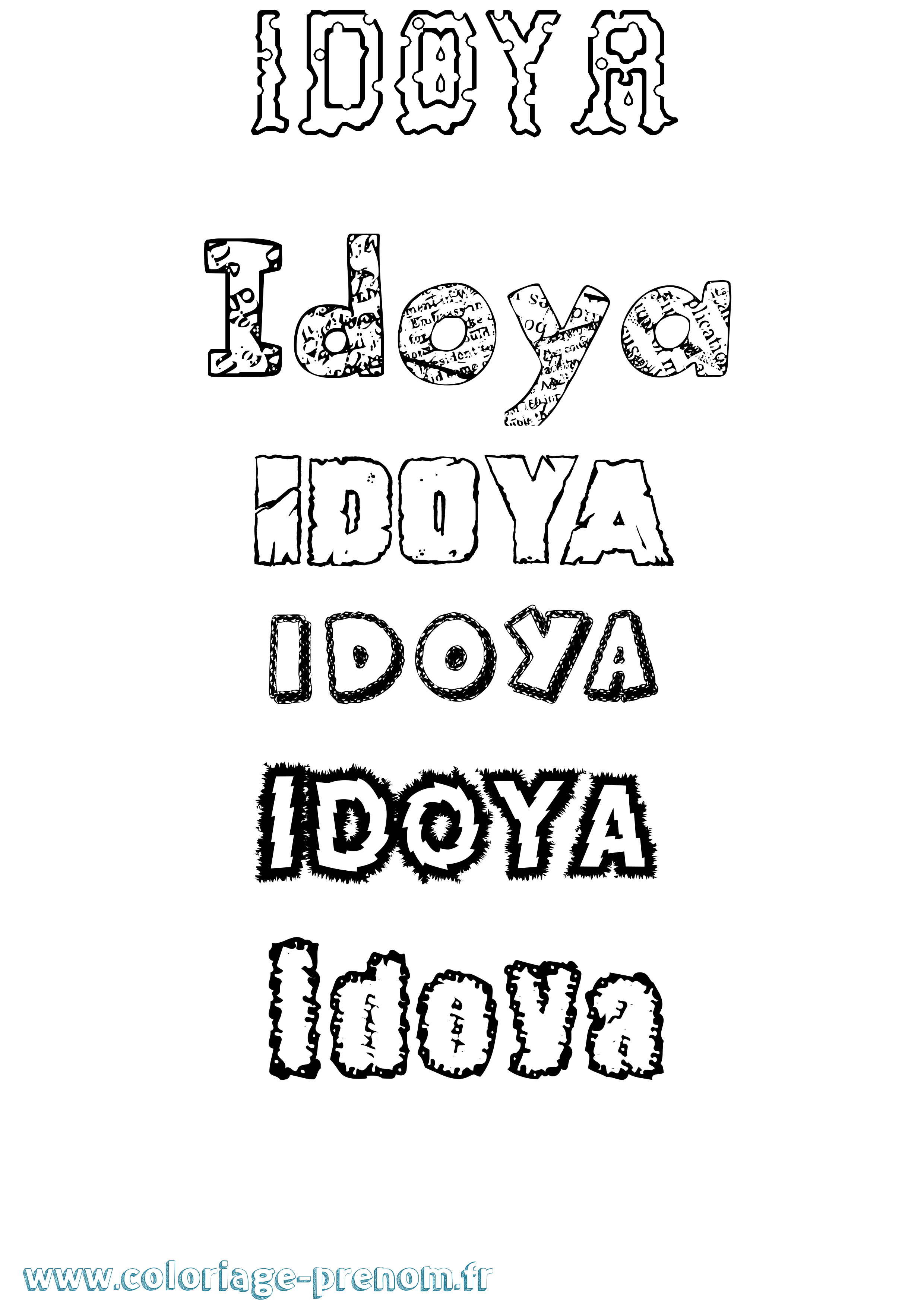 Coloriage Idoya Destructuré Coloriage prénom Idoya Destructuré