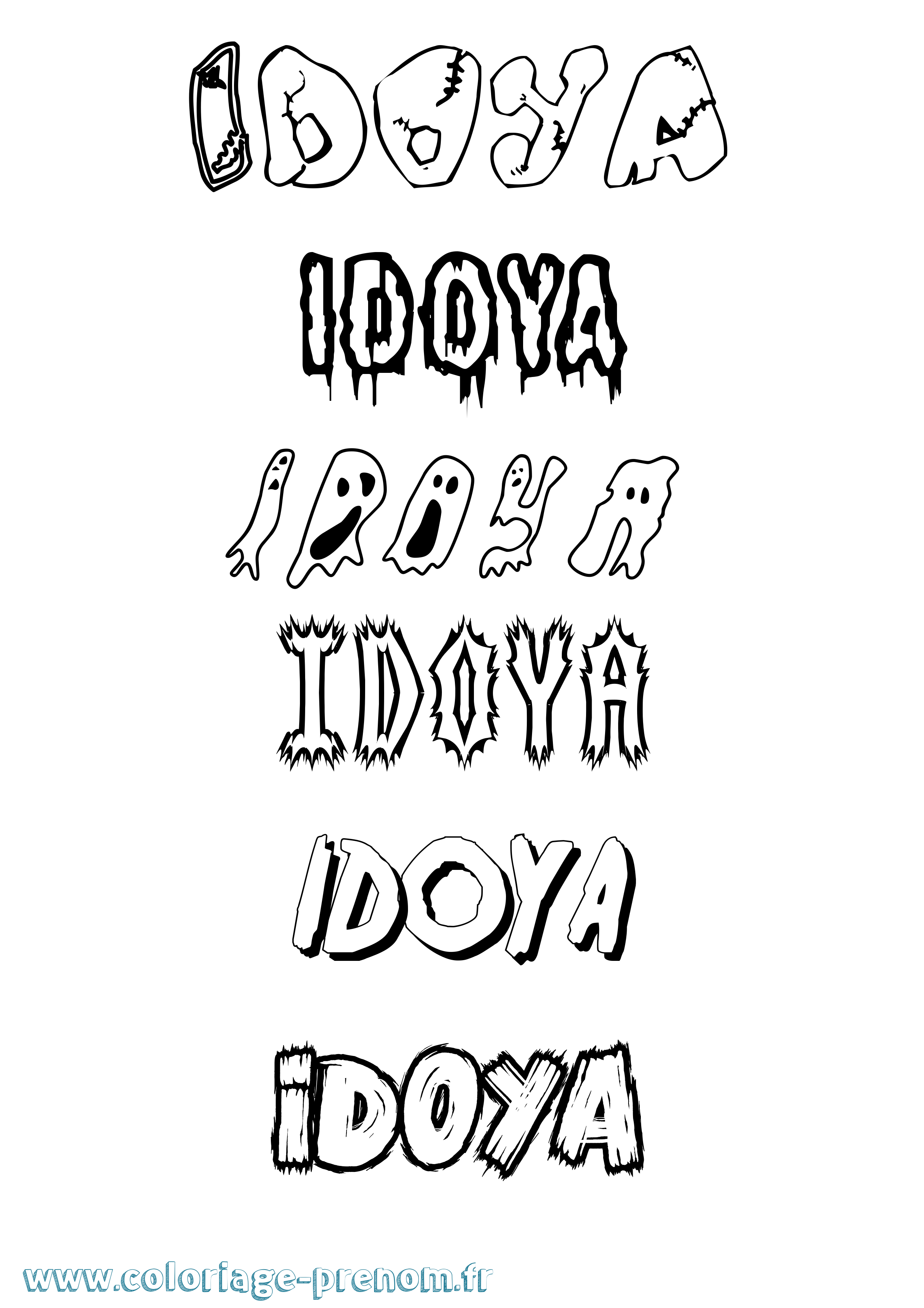 Coloriage Idoya Frisson Coloriage prénom Idoya Frisson