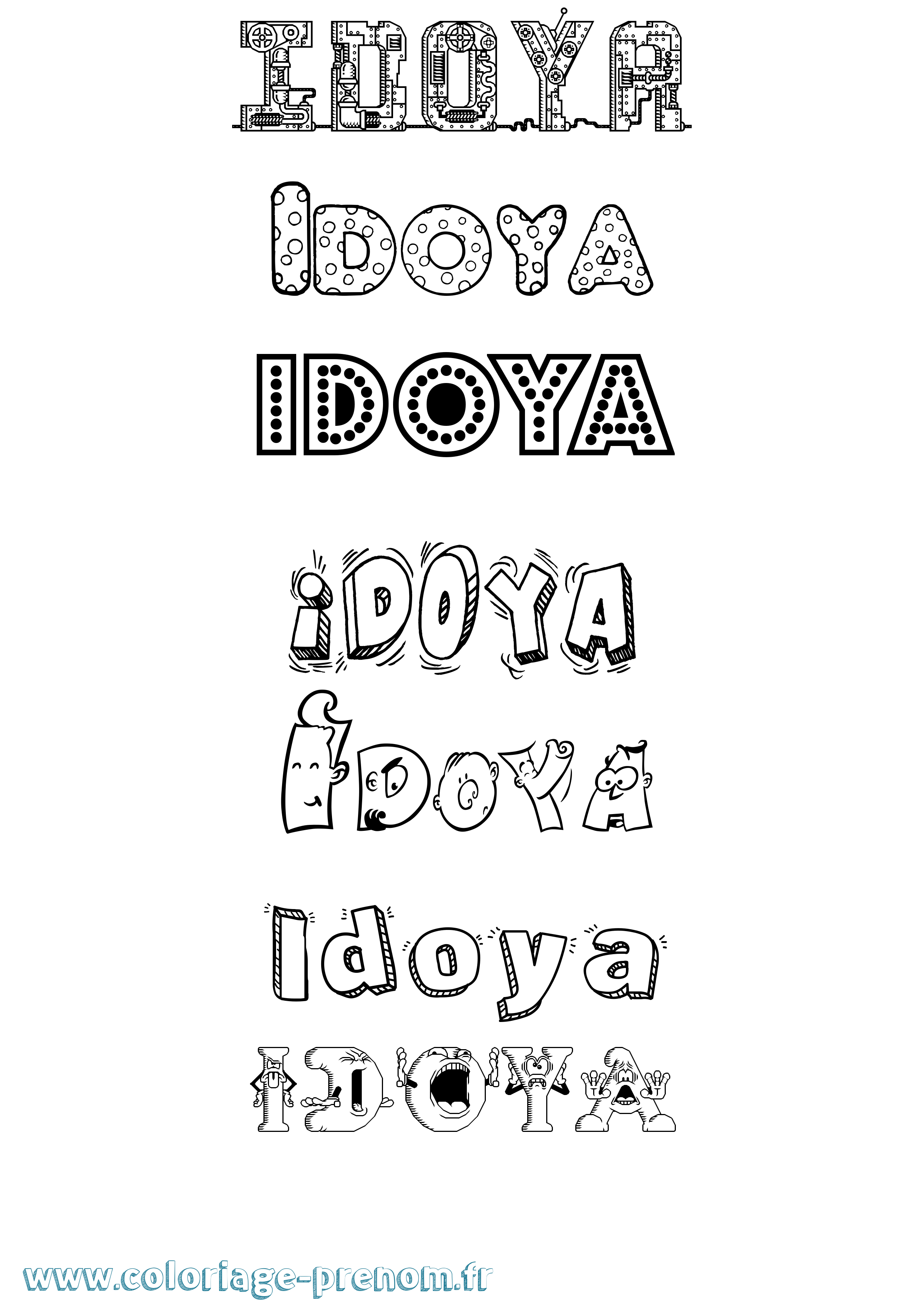 Coloriage Idoya Fun Coloriage prénom Idoya Fun