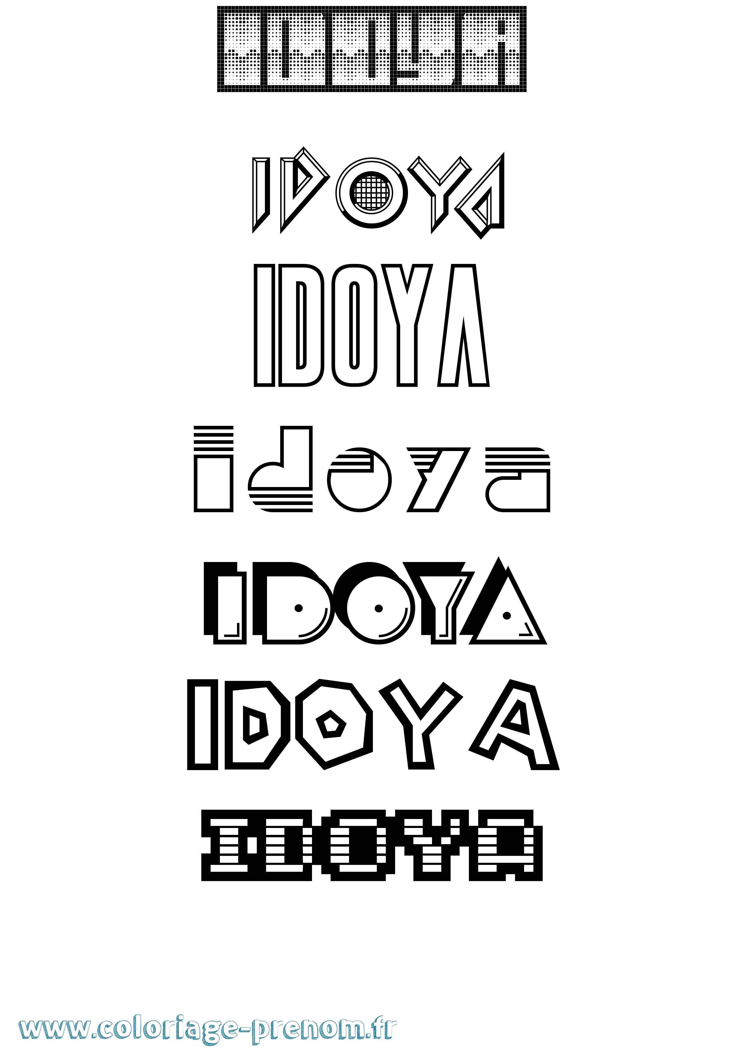 Coloriage Idoya Jeux Vidéos Coloriage prénom Idoya Jeux Vidéos