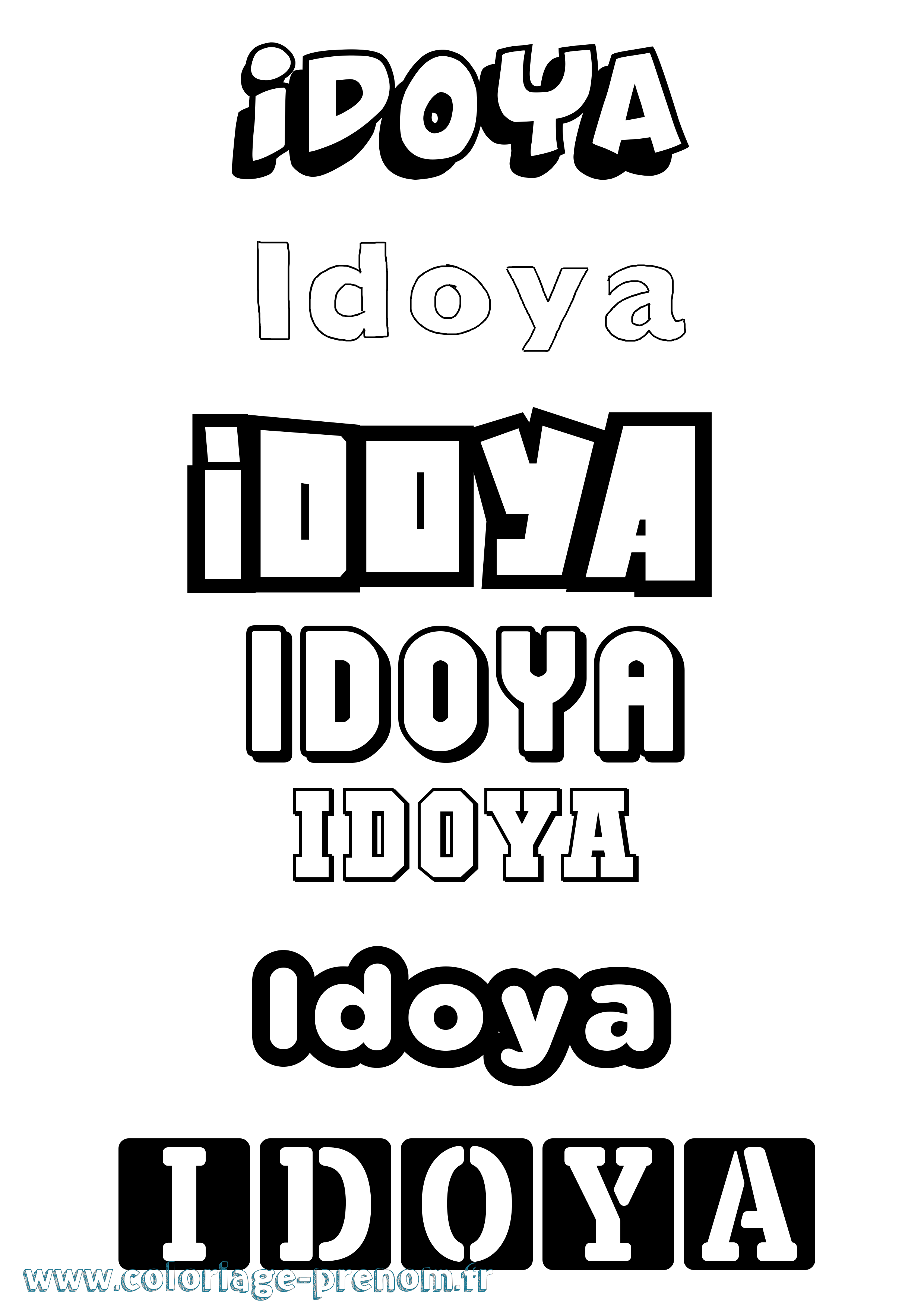 Coloriage Idoya Simple Coloriage prénom Idoya Simple