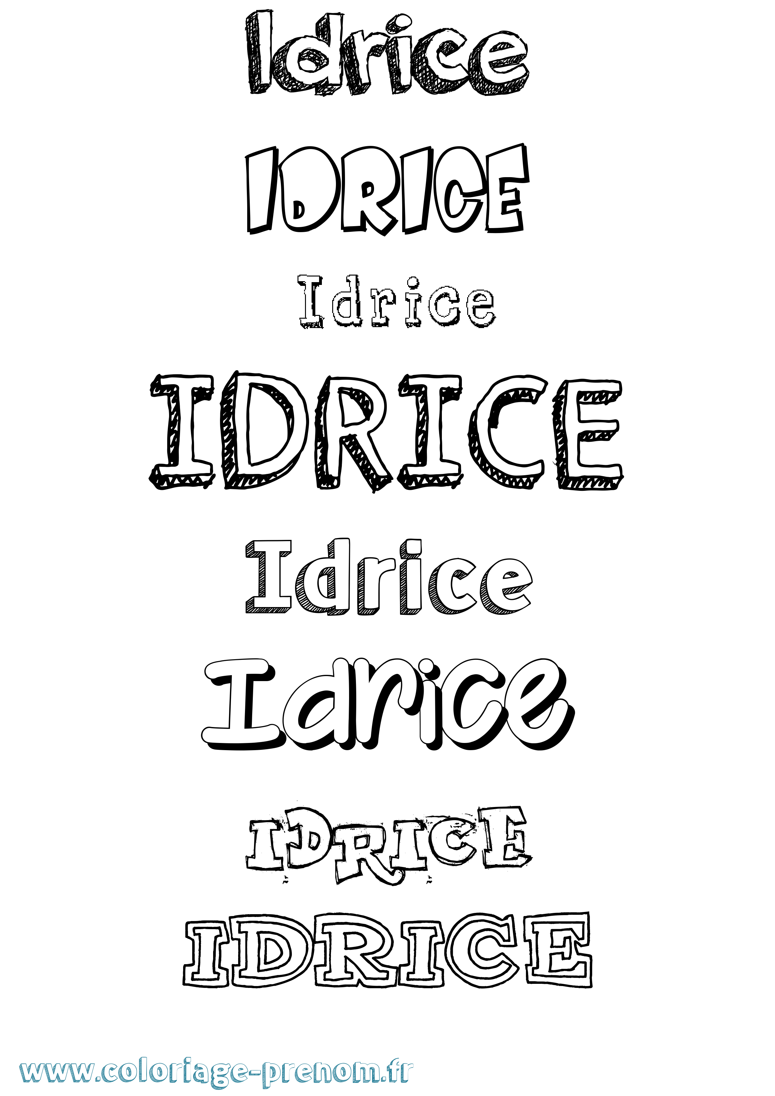 Coloriage Idrice Dessiné Coloriage prénom Idrice Dessiné