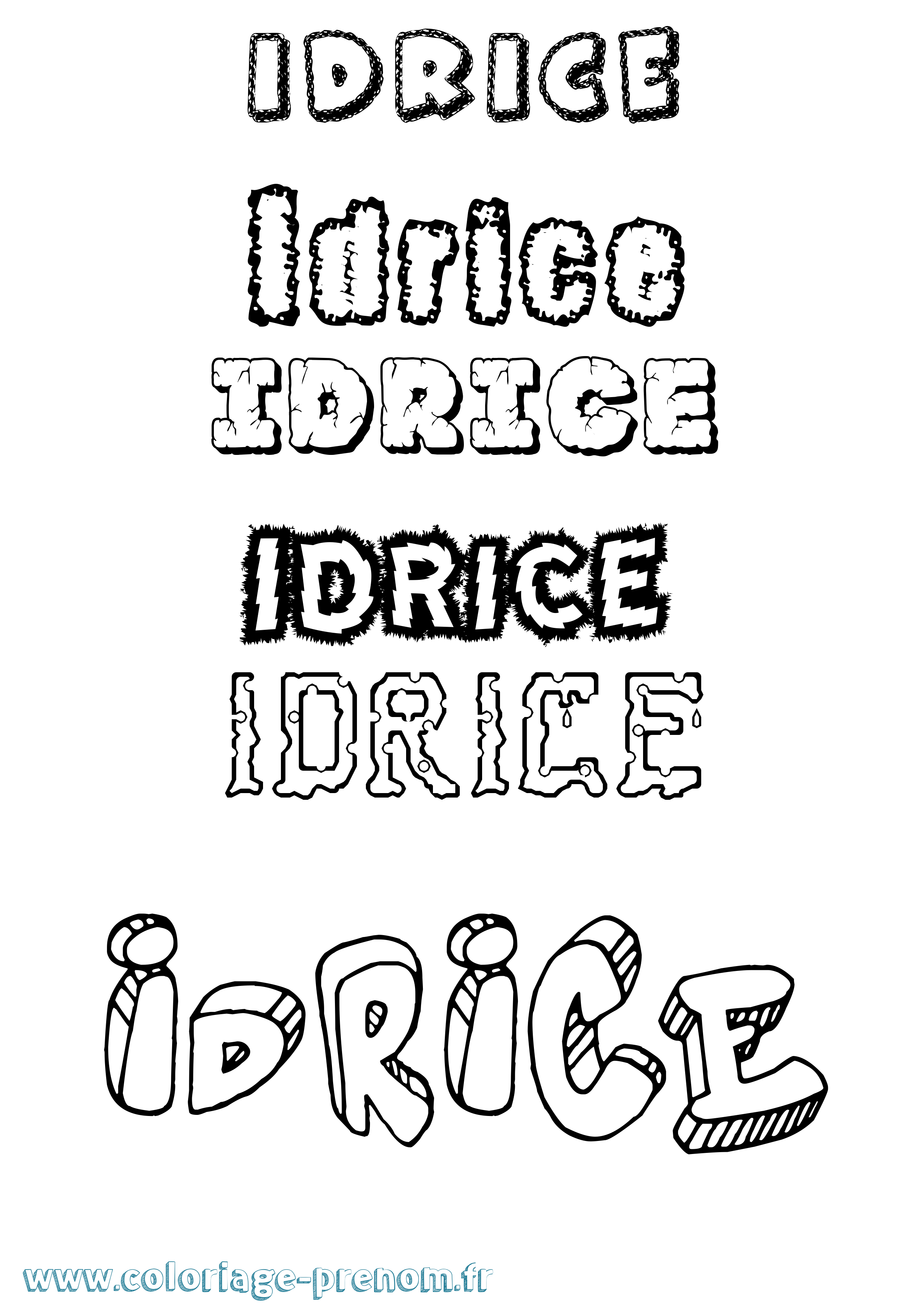 Coloriage Idrice Destructuré Coloriage prénom Idrice Destructuré