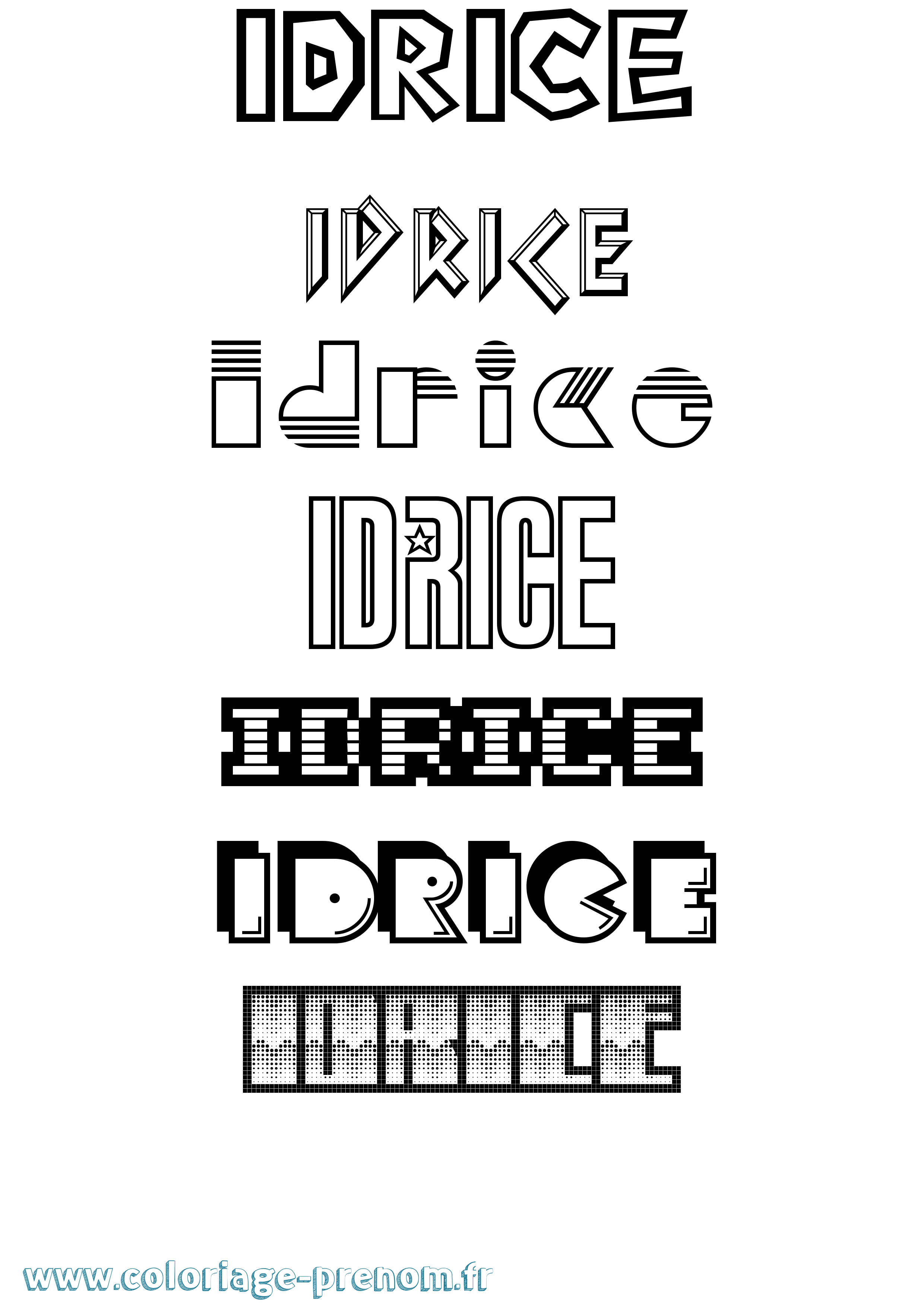 Coloriage Idrice Jeux Vidéos Coloriage prénom Idrice Jeux Vidéos