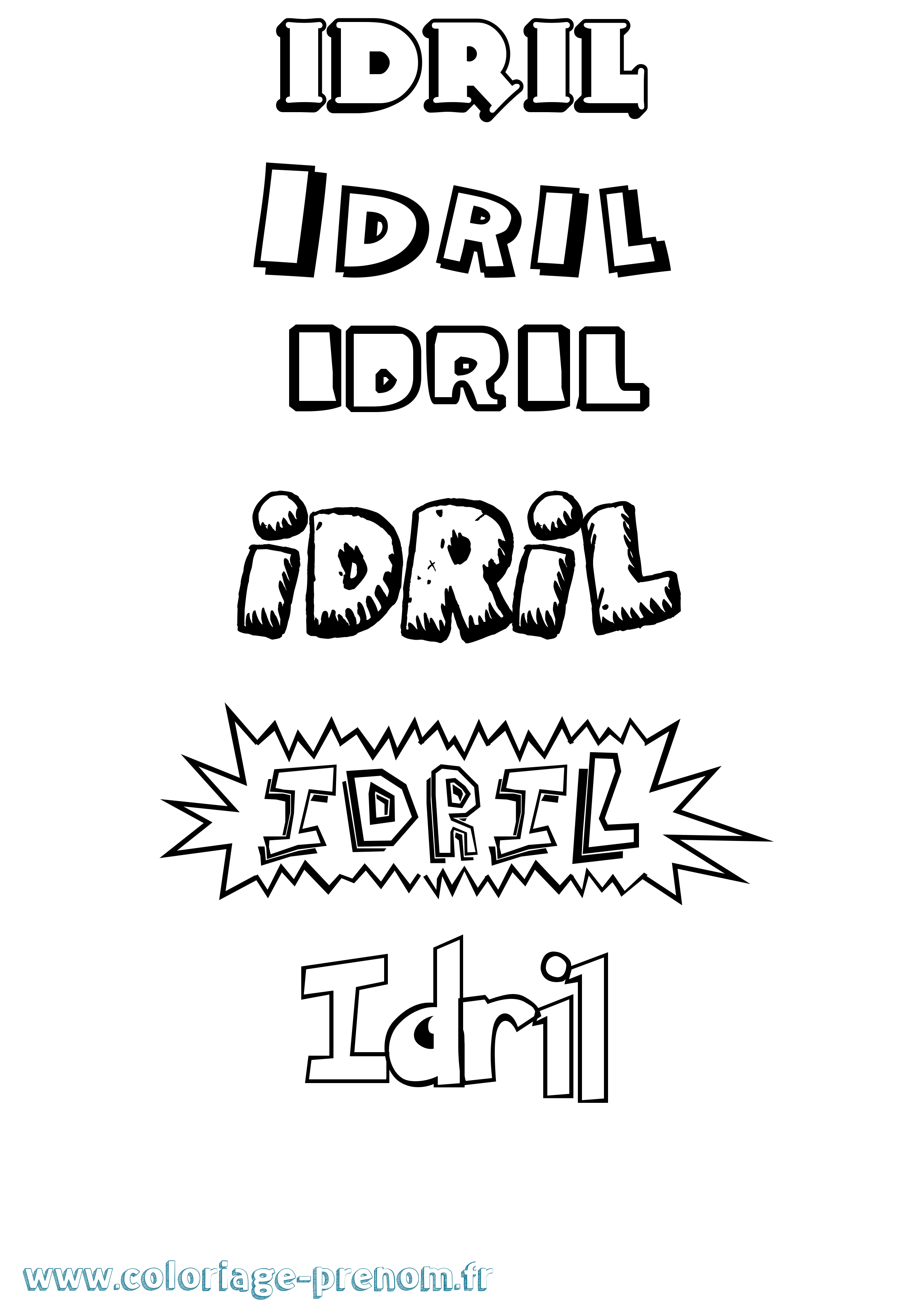 Coloriage Idril Dessin Animé Coloriage prénom Idril Dessin Animé