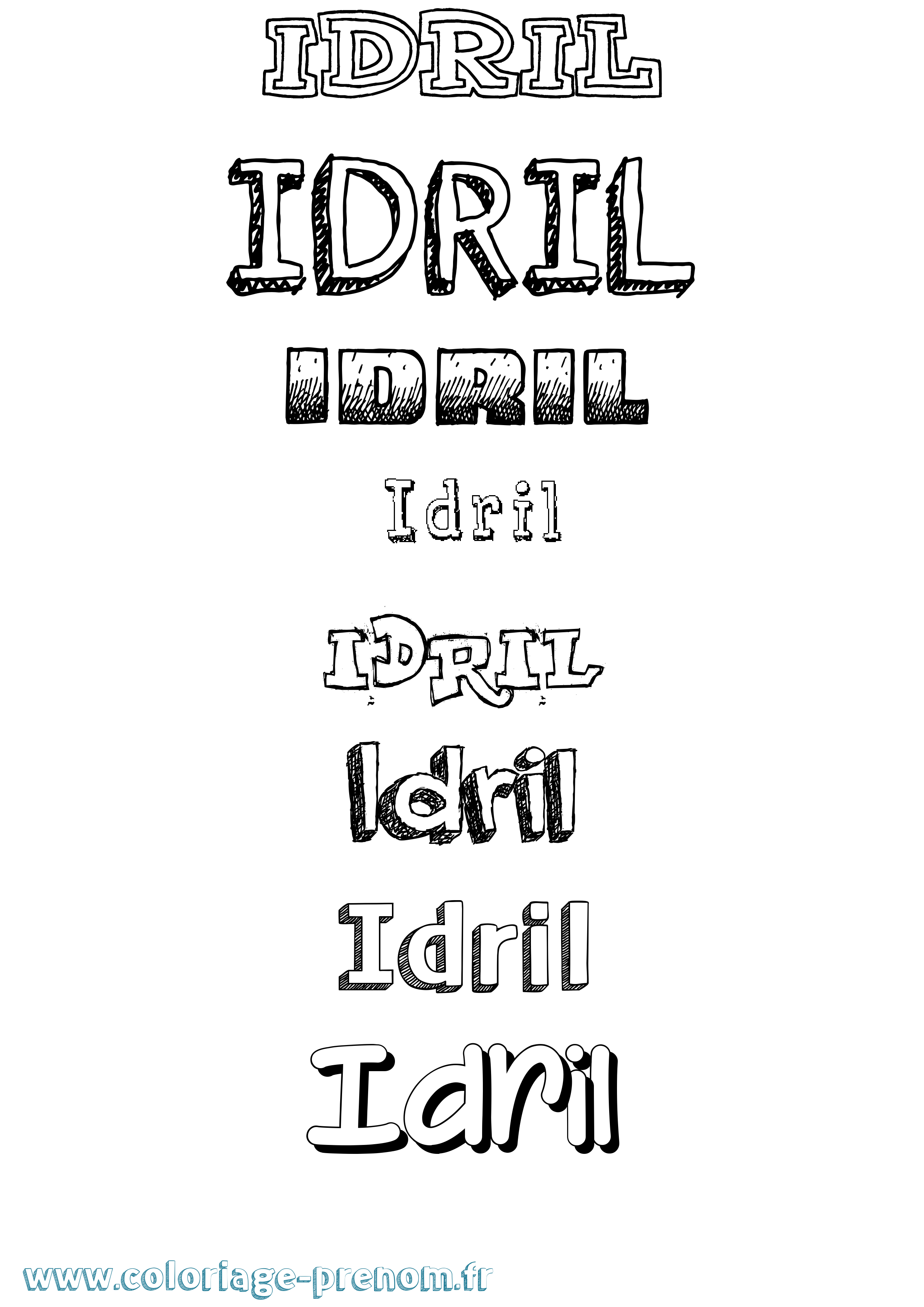Coloriage Idril Dessiné Coloriage prénom Idril Dessiné