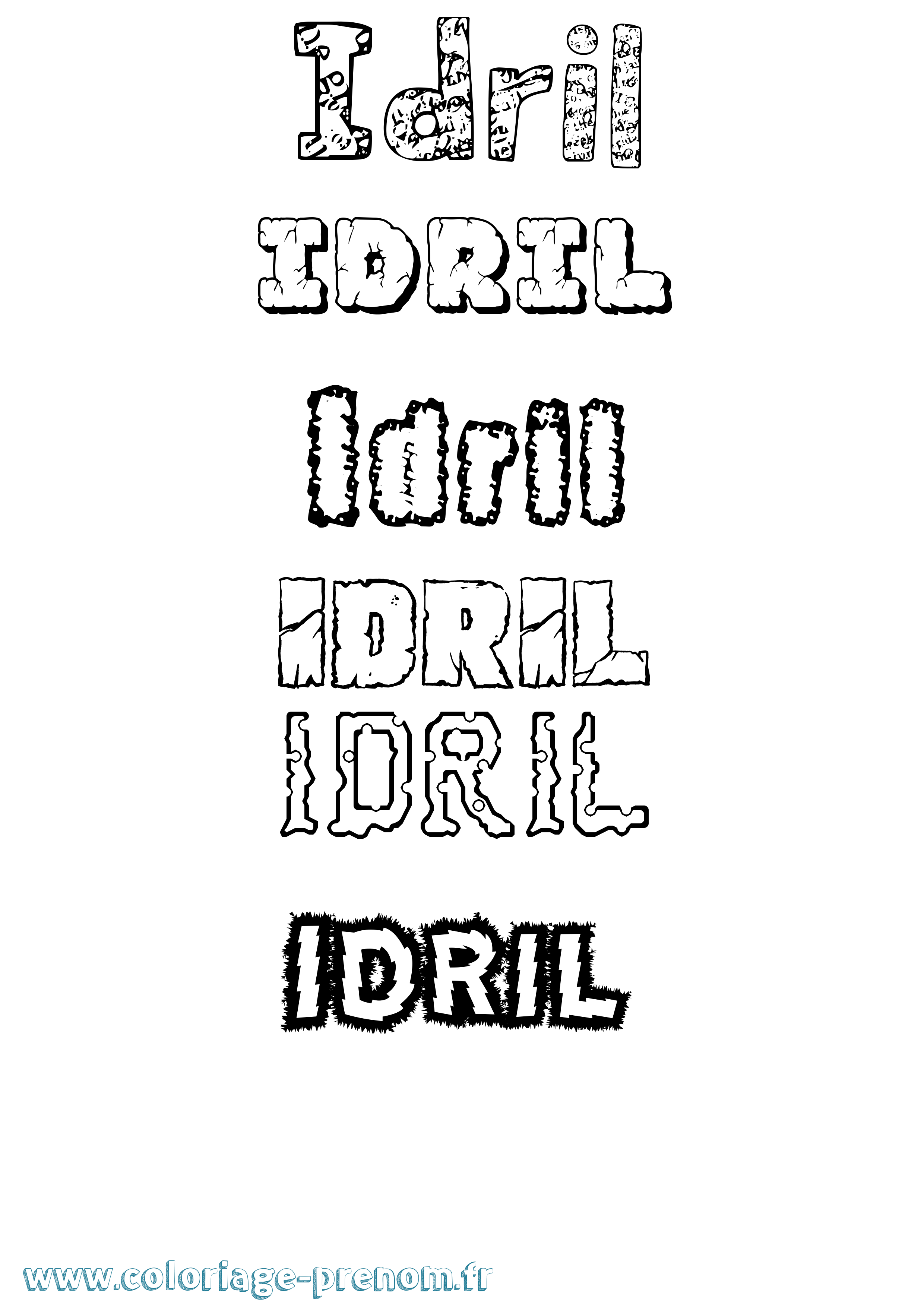 Coloriage Idril Destructuré Coloriage prénom Idril Destructuré