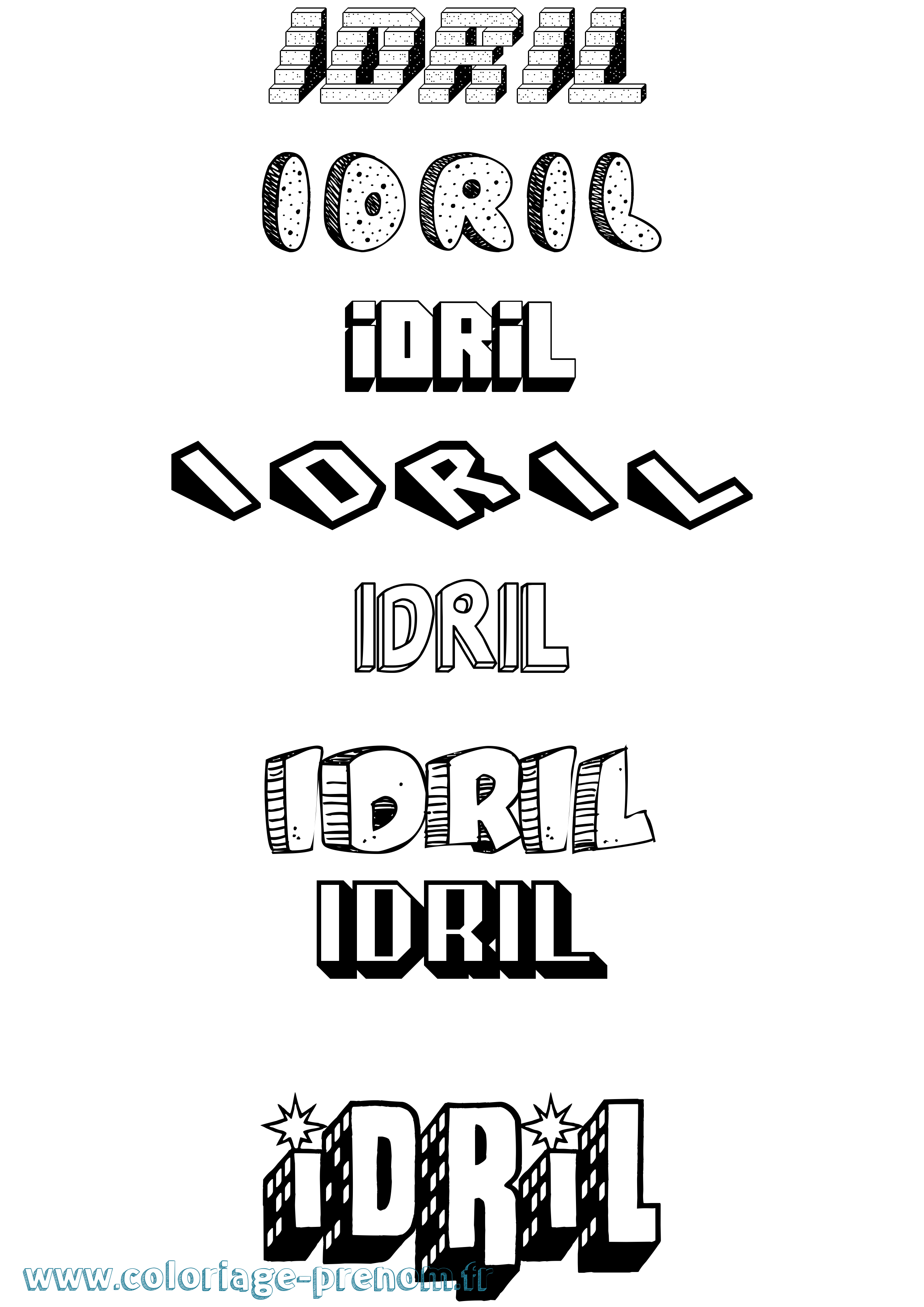 Coloriage Idril Effet 3D Coloriage prénom Idril Effet 3D