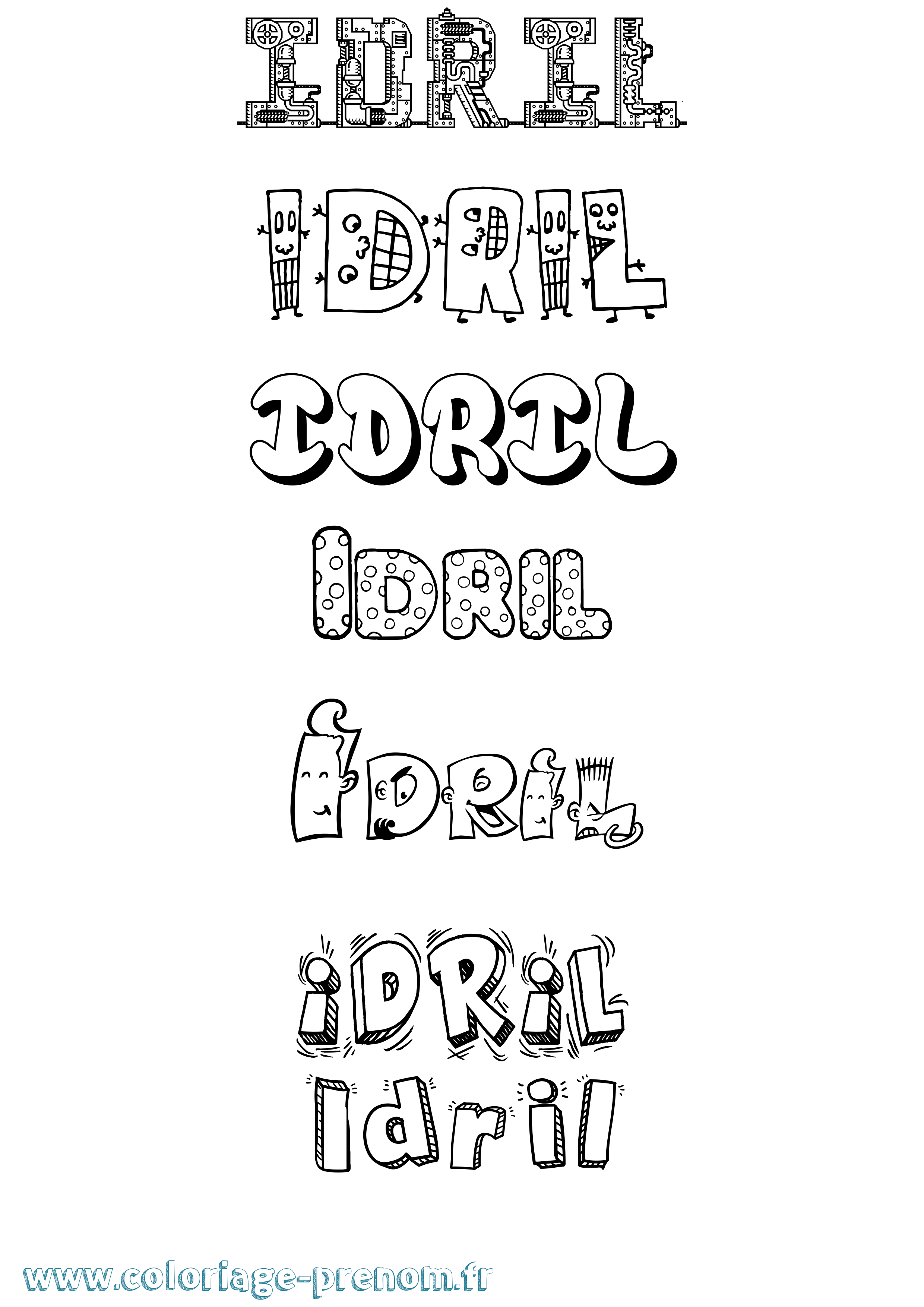 Coloriage Idril Fun Coloriage prénom Idril Fun