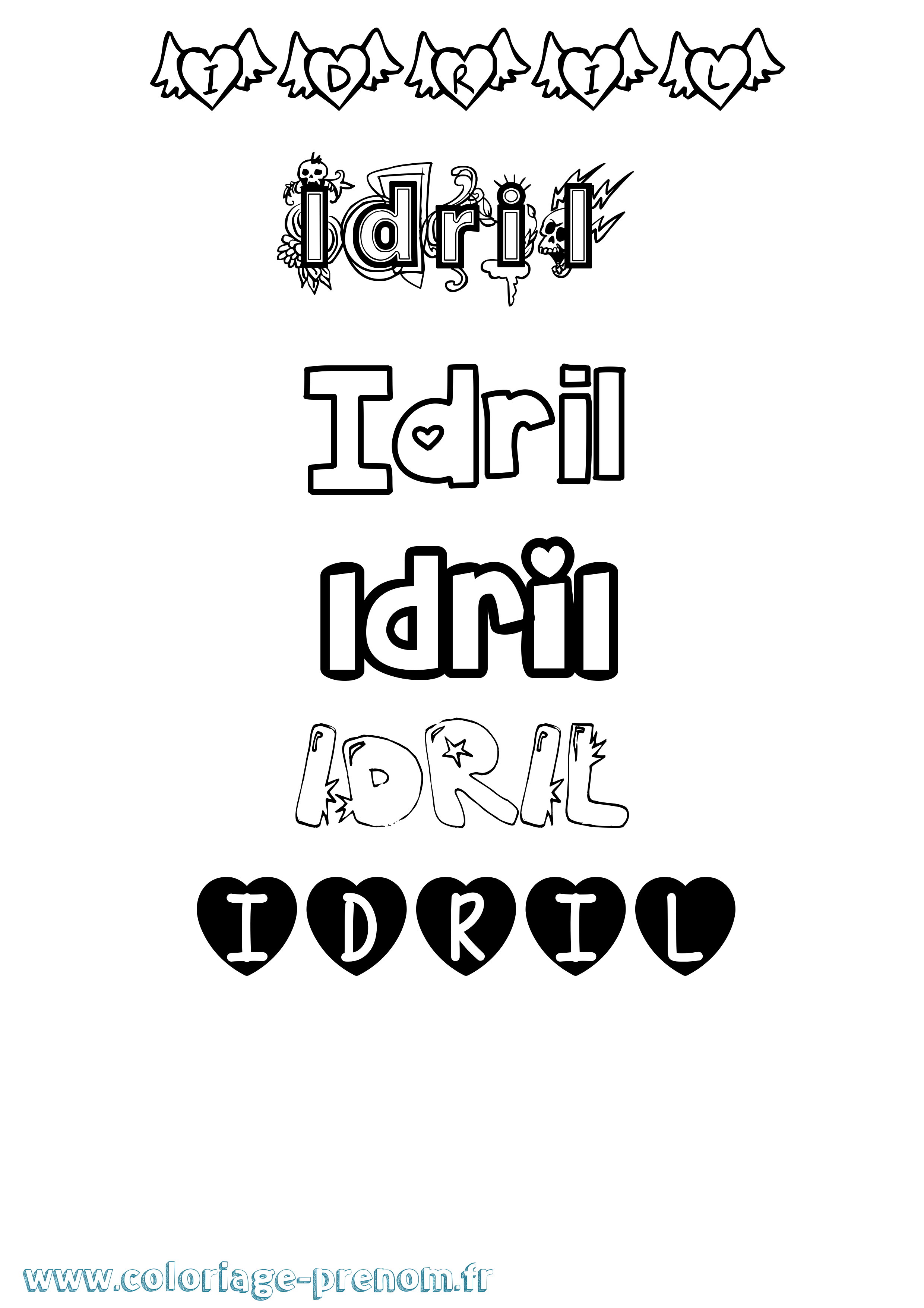 Coloriage Idril Girly Coloriage prénom Idril Girly