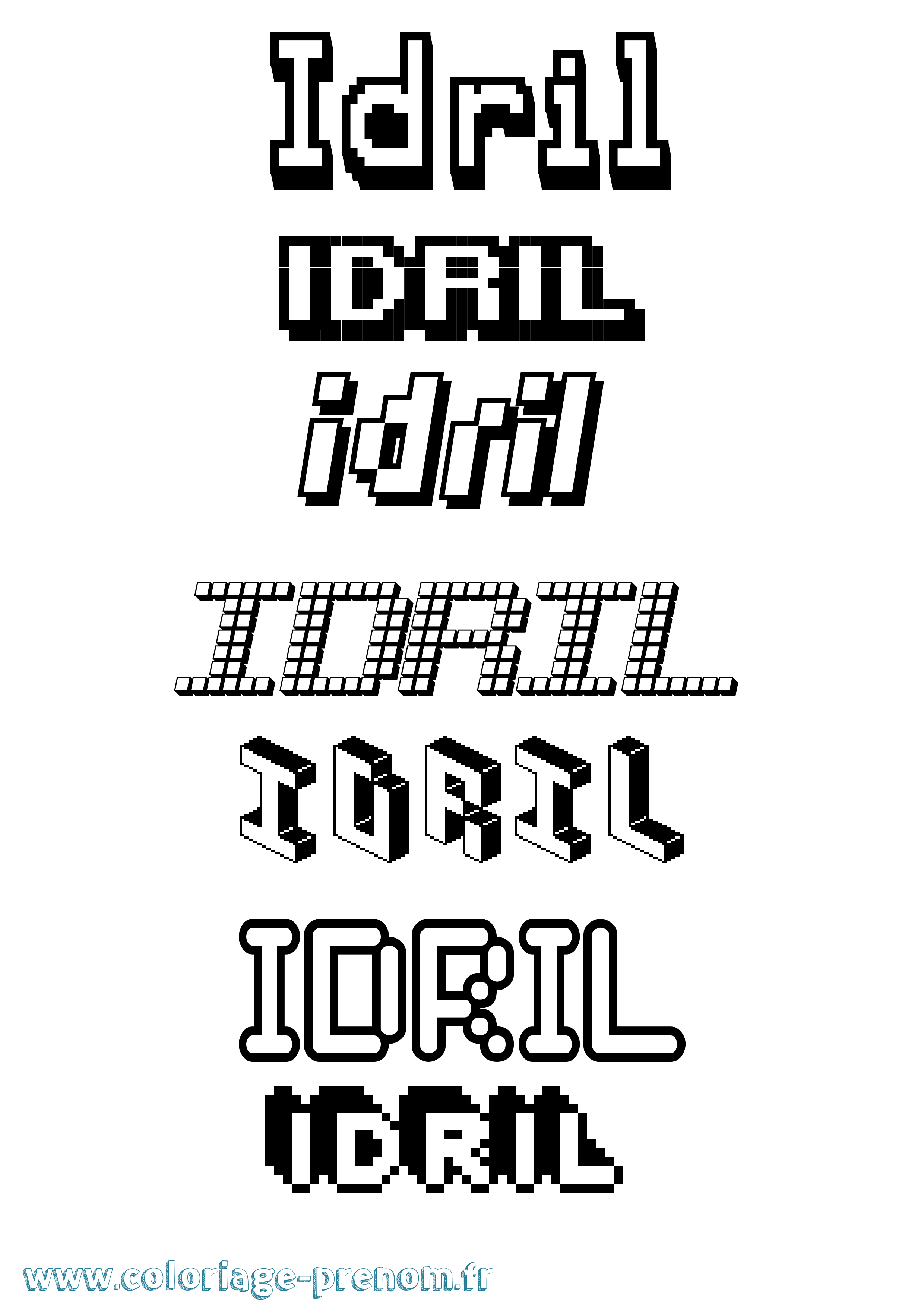 Coloriage Idril Pixel Coloriage prénom Idril Pixel