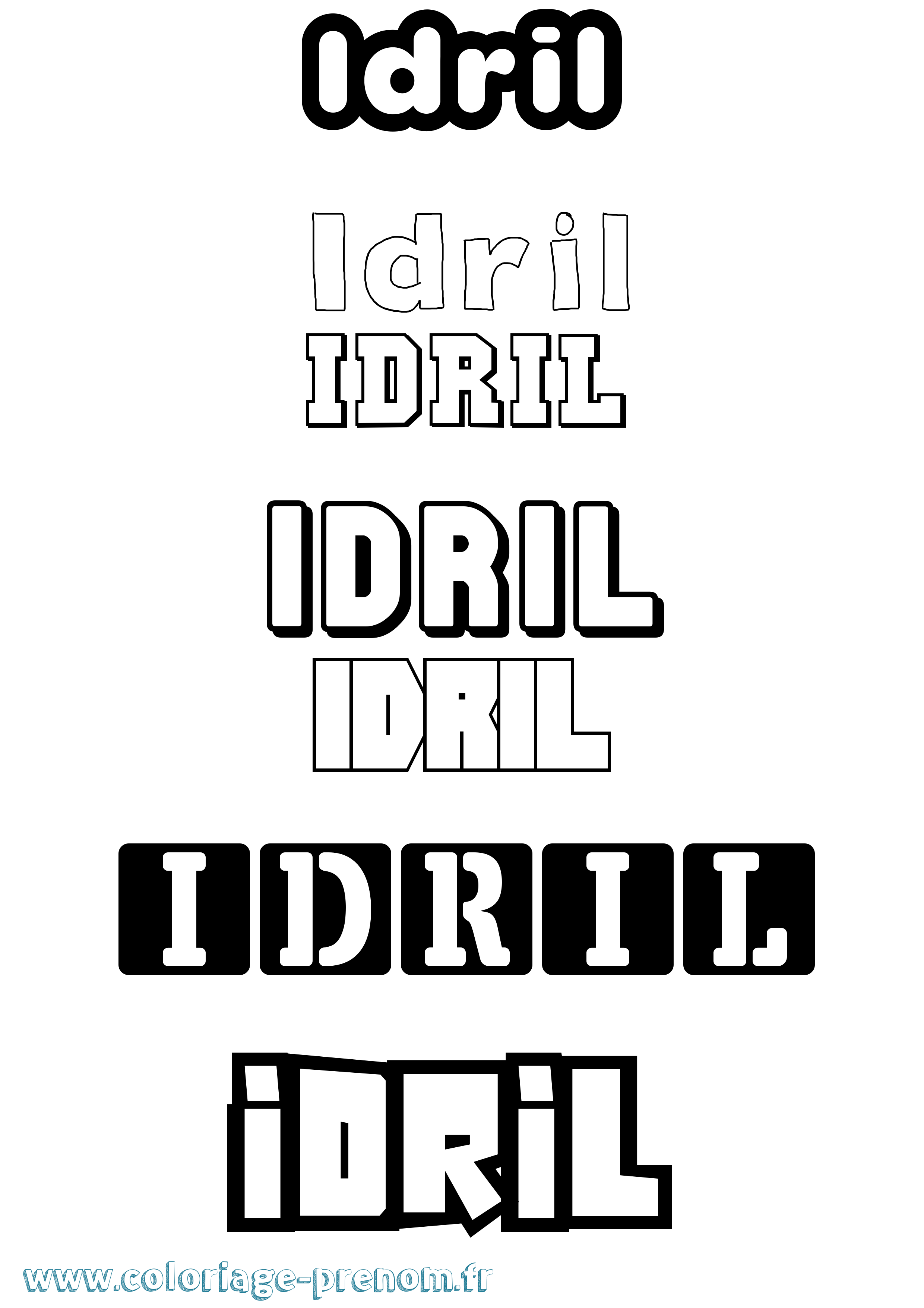 Coloriage Idril Simple Coloriage prénom Idril Simple