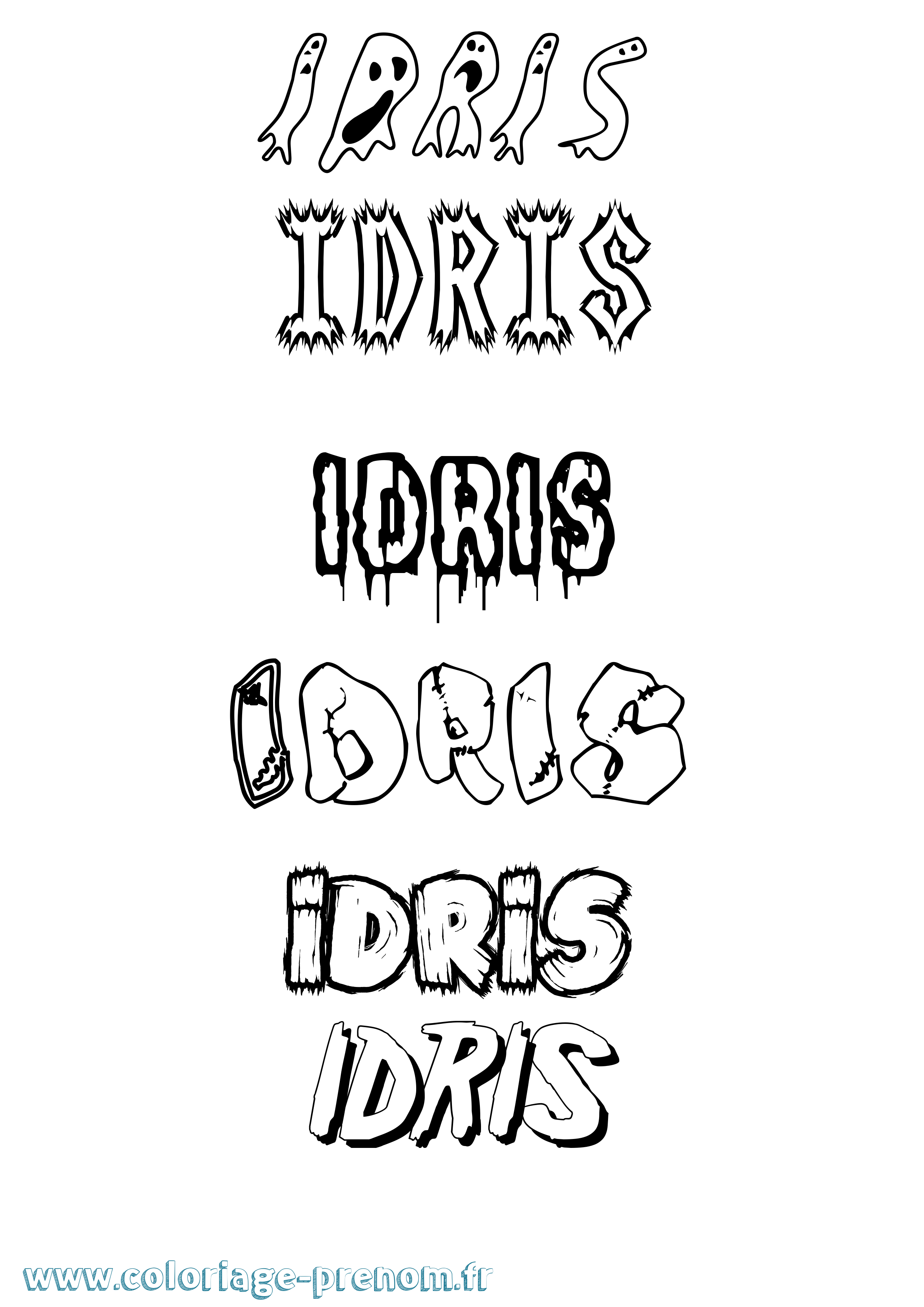 Coloriage prénom Idris