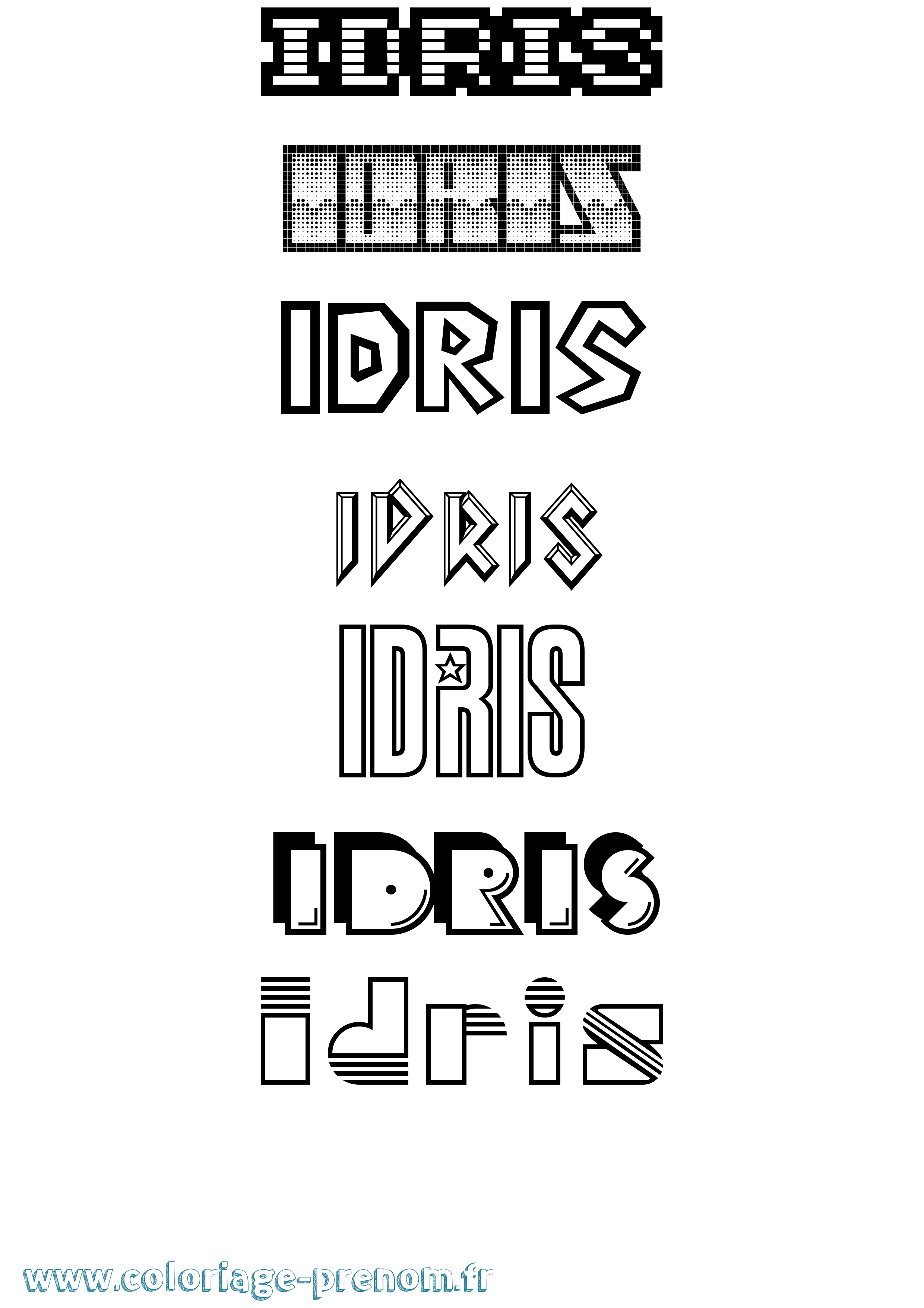 Coloriage Idris Jeux Vidéos Coloriage prénom Idris Jeux Vidéos