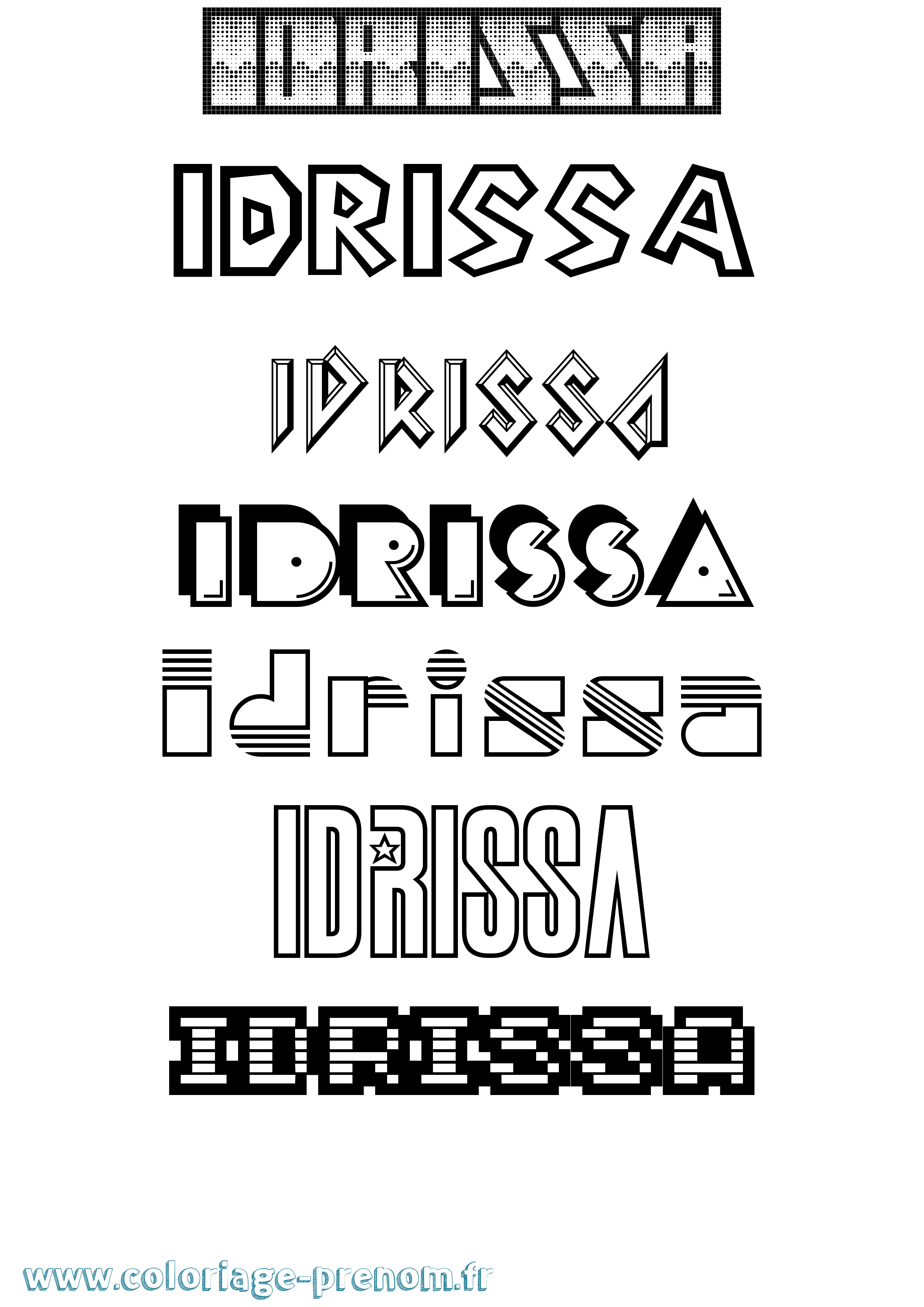 Coloriage Idrissa Jeux Vidéos Coloriage prénom Idrissa Jeux Vidéos