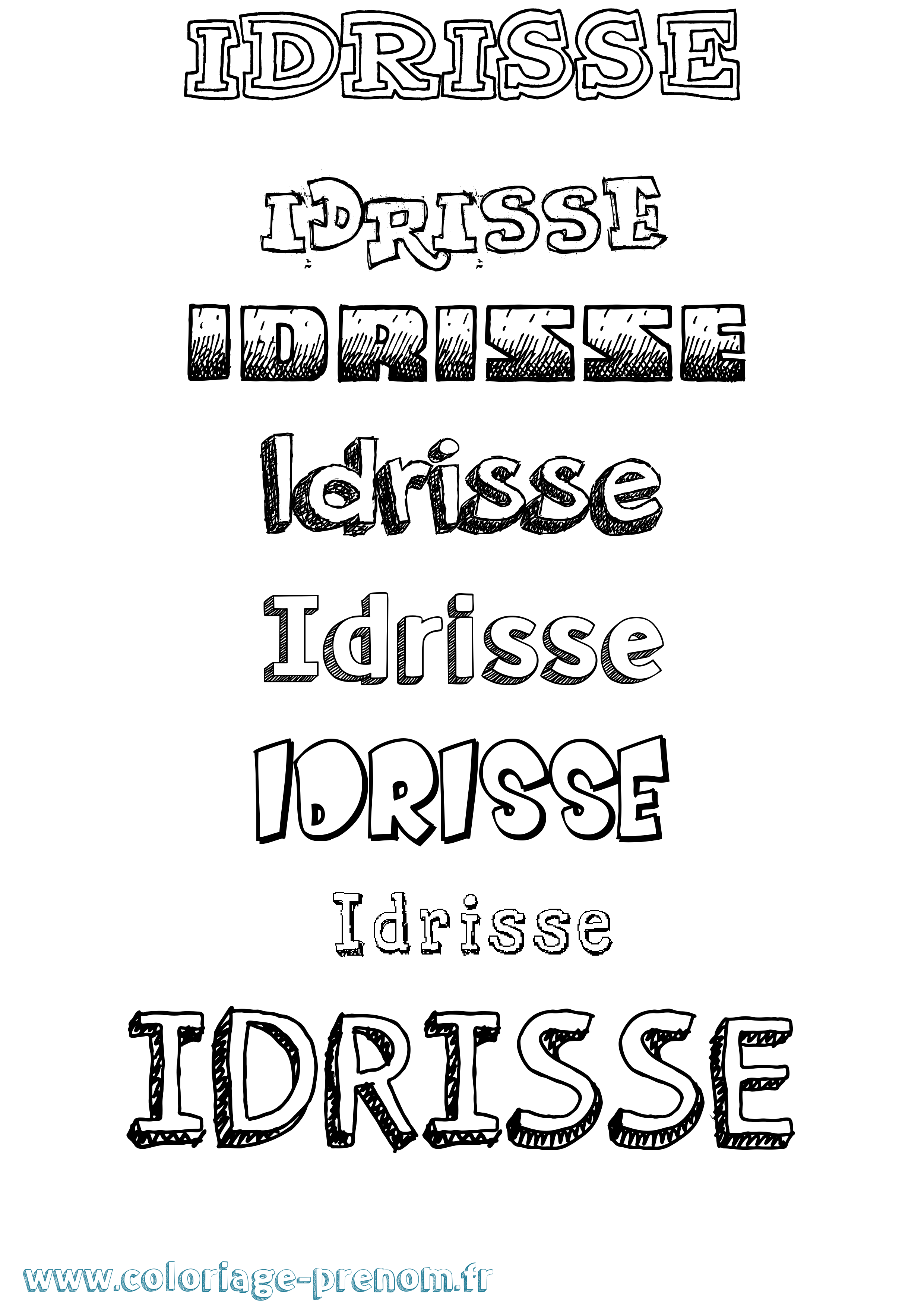Coloriage Idrisse Dessiné Coloriage prénom Idrisse Dessiné