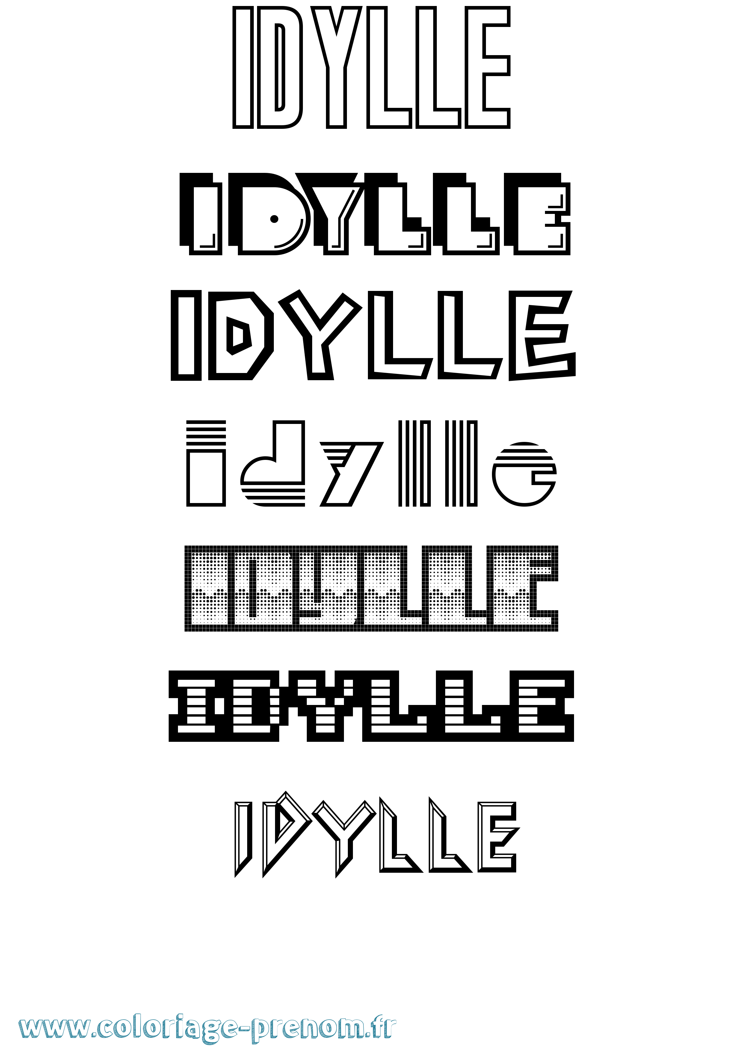 Coloriage Idylle Jeux Vidéos Coloriage prénom Idylle Jeux Vidéos